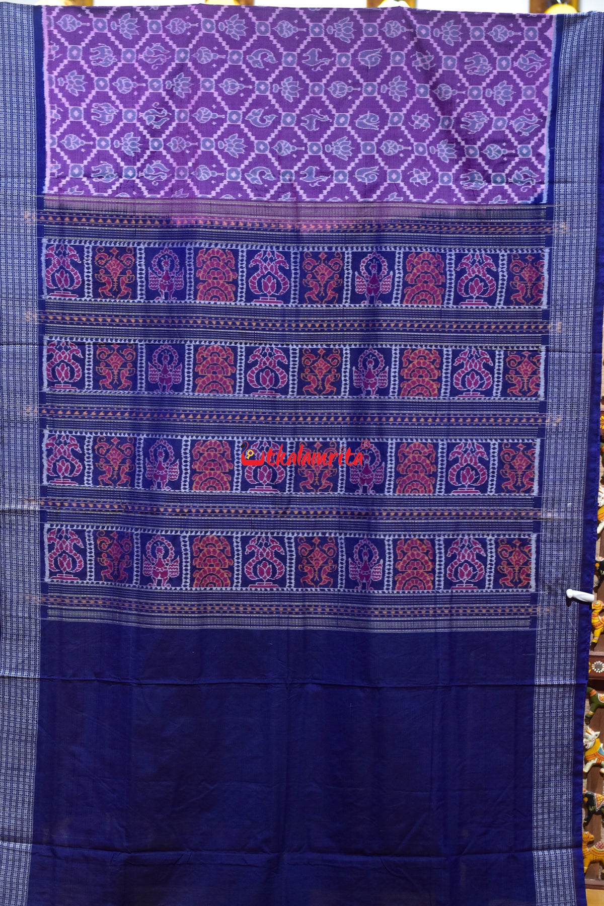 Minty Jamun Kothi Sankha Padma Sambalpuri Cotton Saree