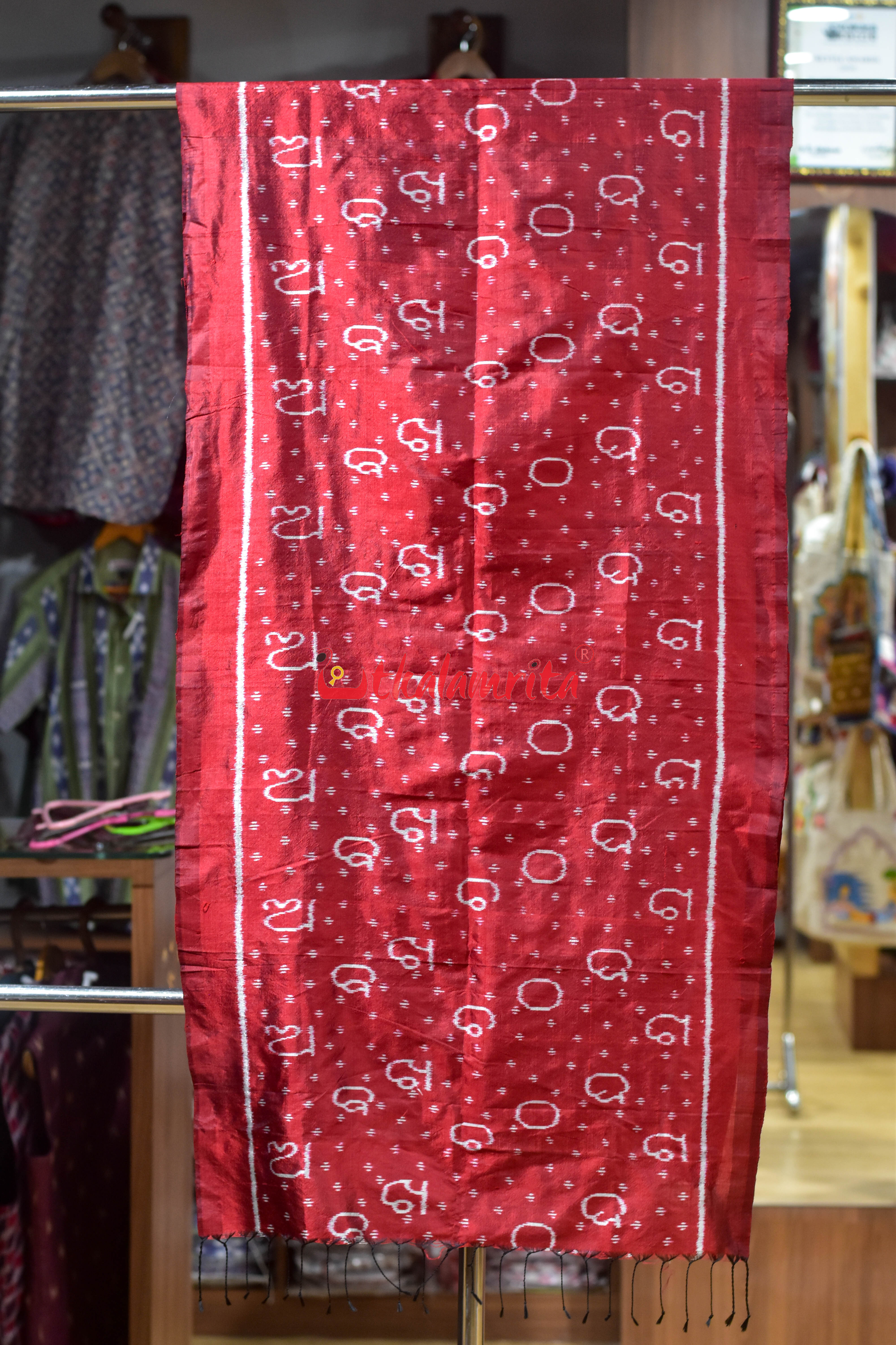 Red Letters Silk Stole