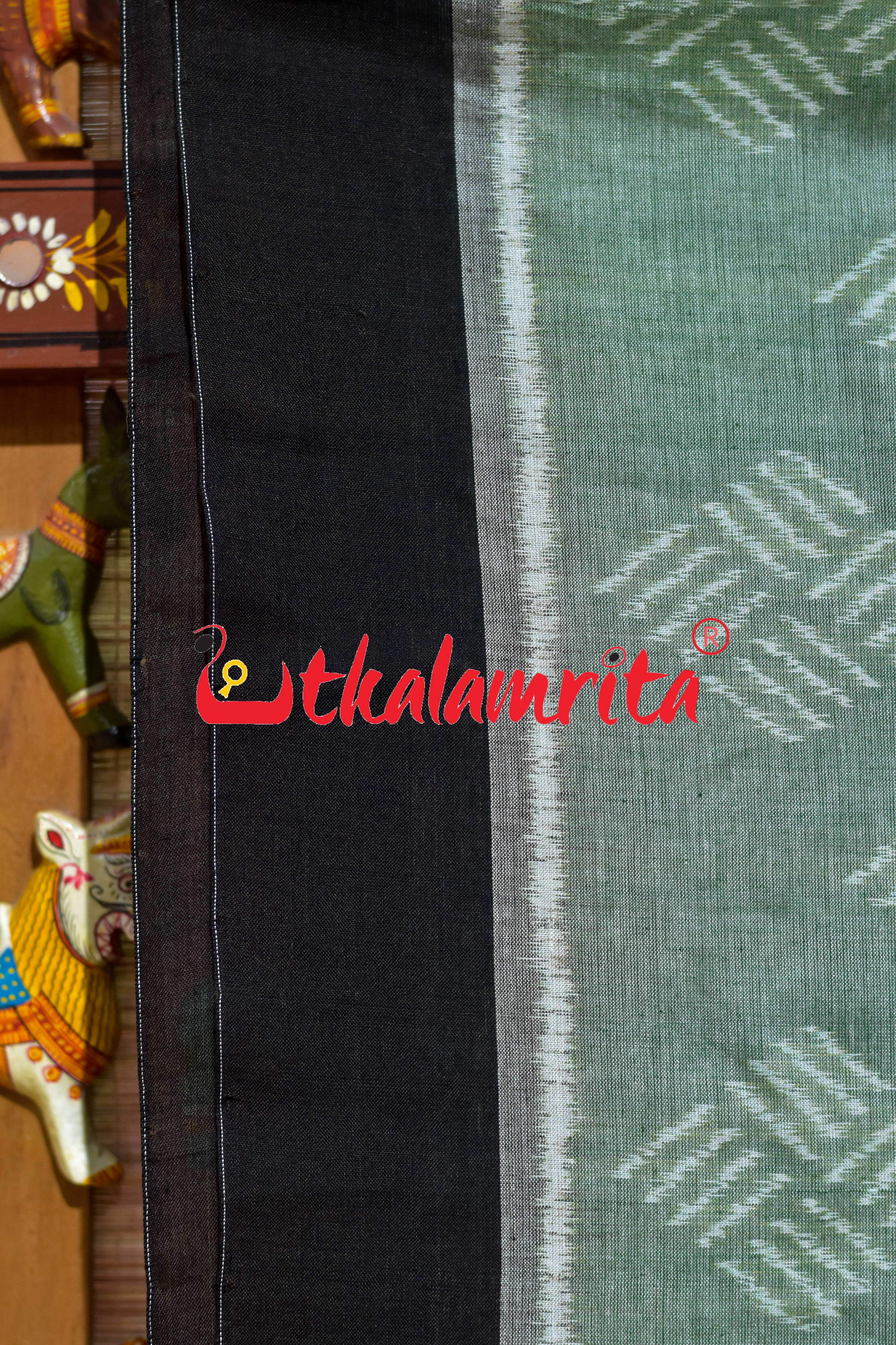 Gaara Thikiri Mint Green Khandua Cotton Saree