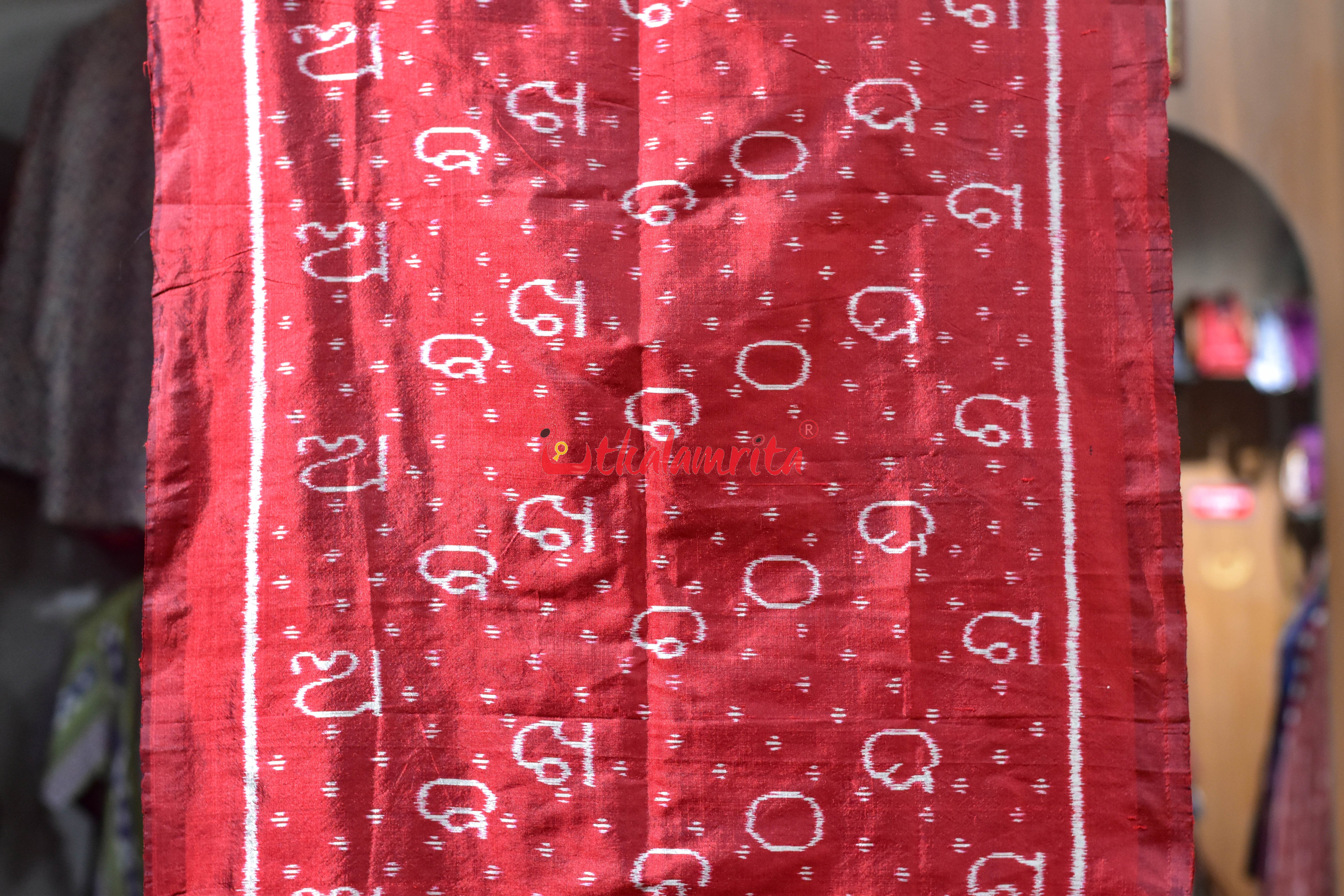 Red Letters Silk Stole