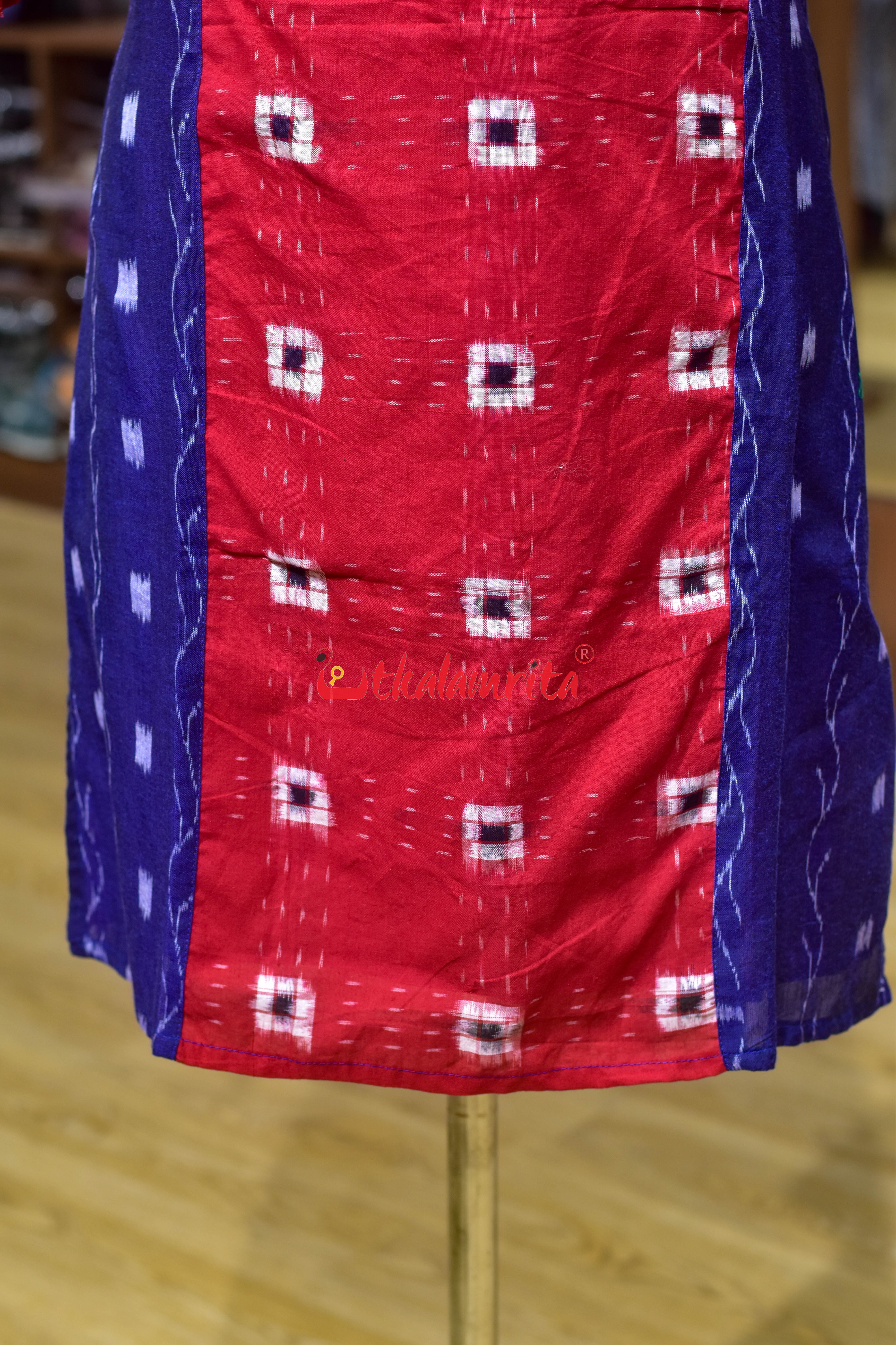 Red Ruby Indigo Ikat (Ladies Kurti)