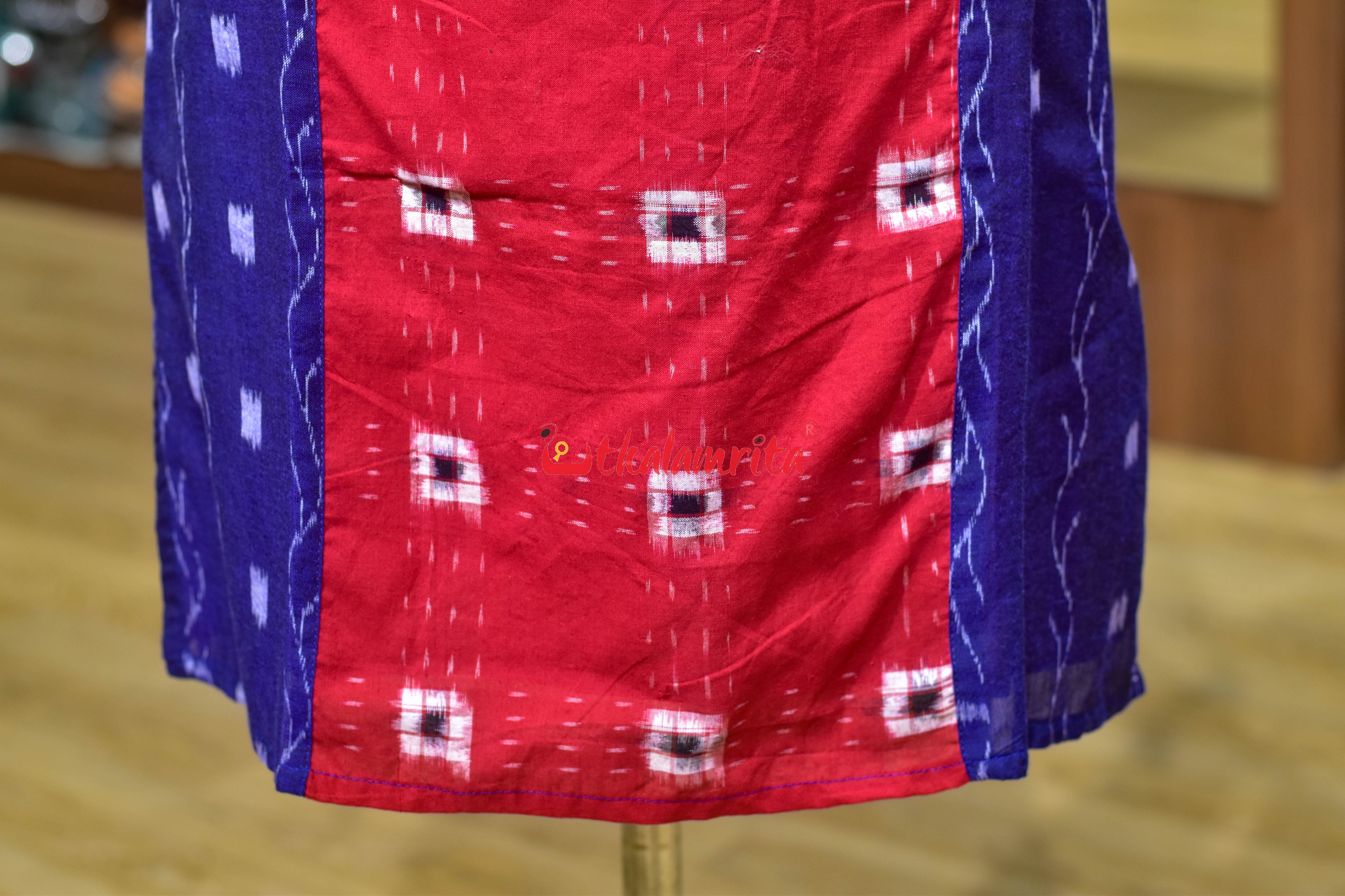 Red Ruby Indigo Ikat (Ladies Kurti)