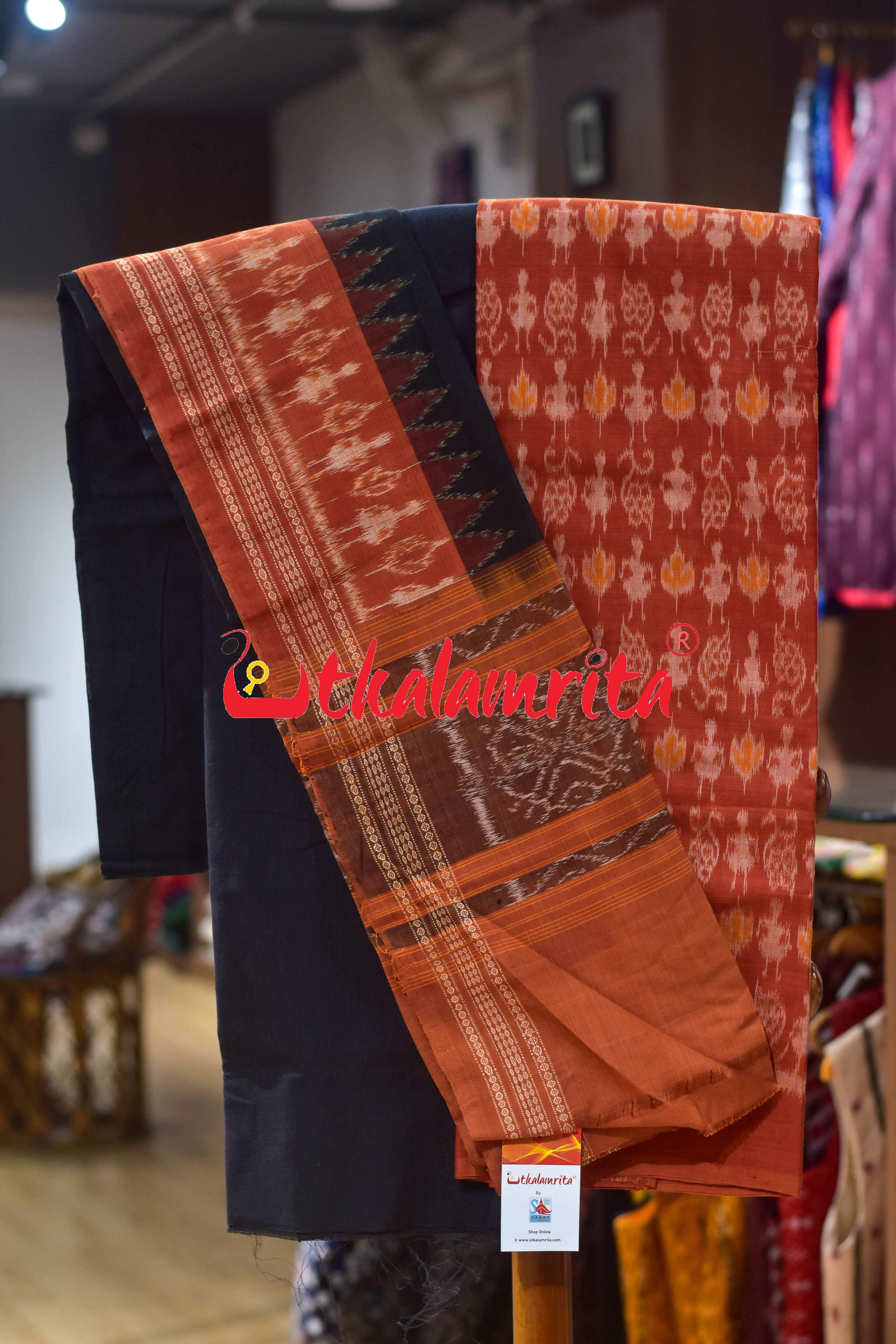 Rust Body Tribals Cotton Dress Set