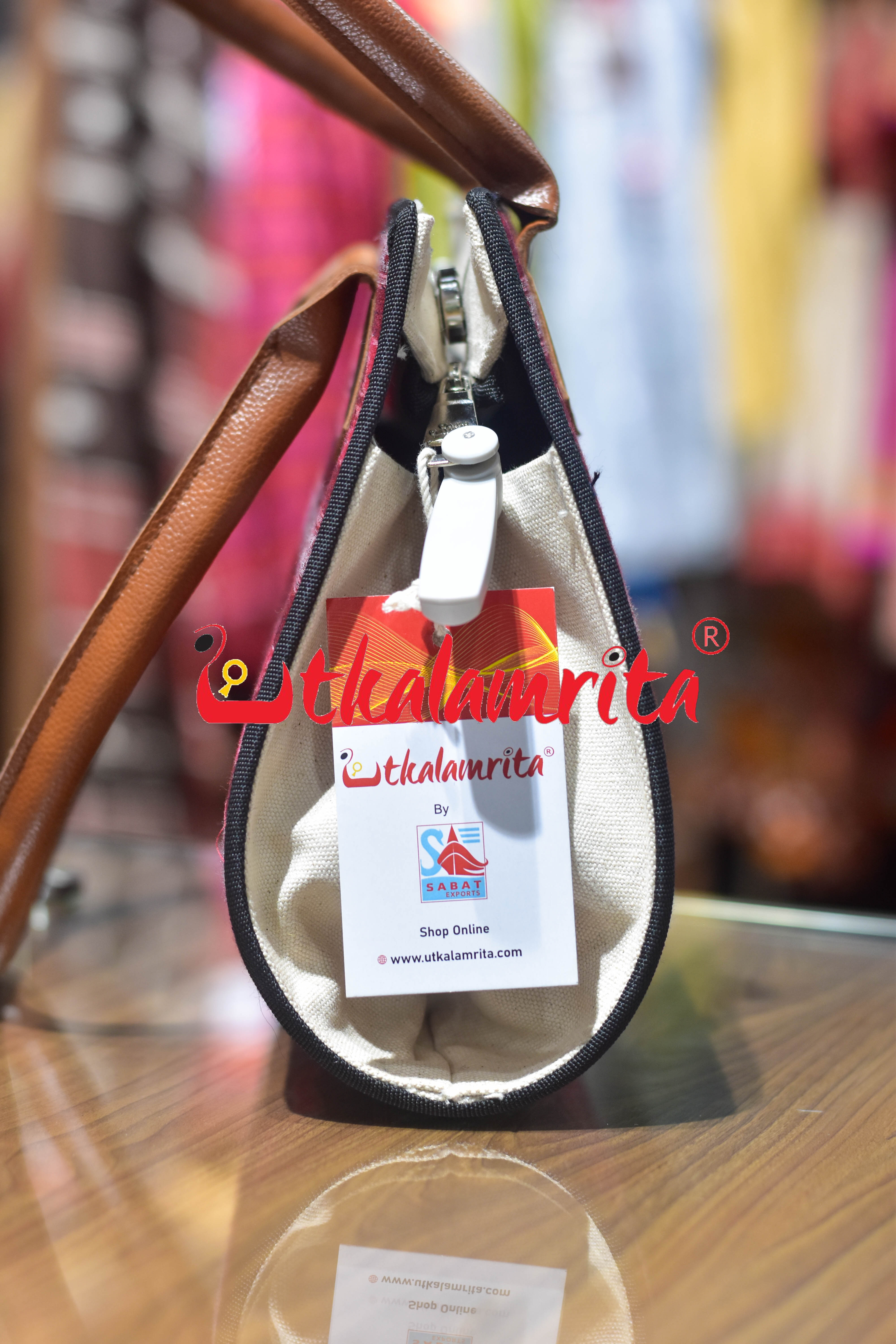 Maroon Butterfly Trapezium Vanity Bag