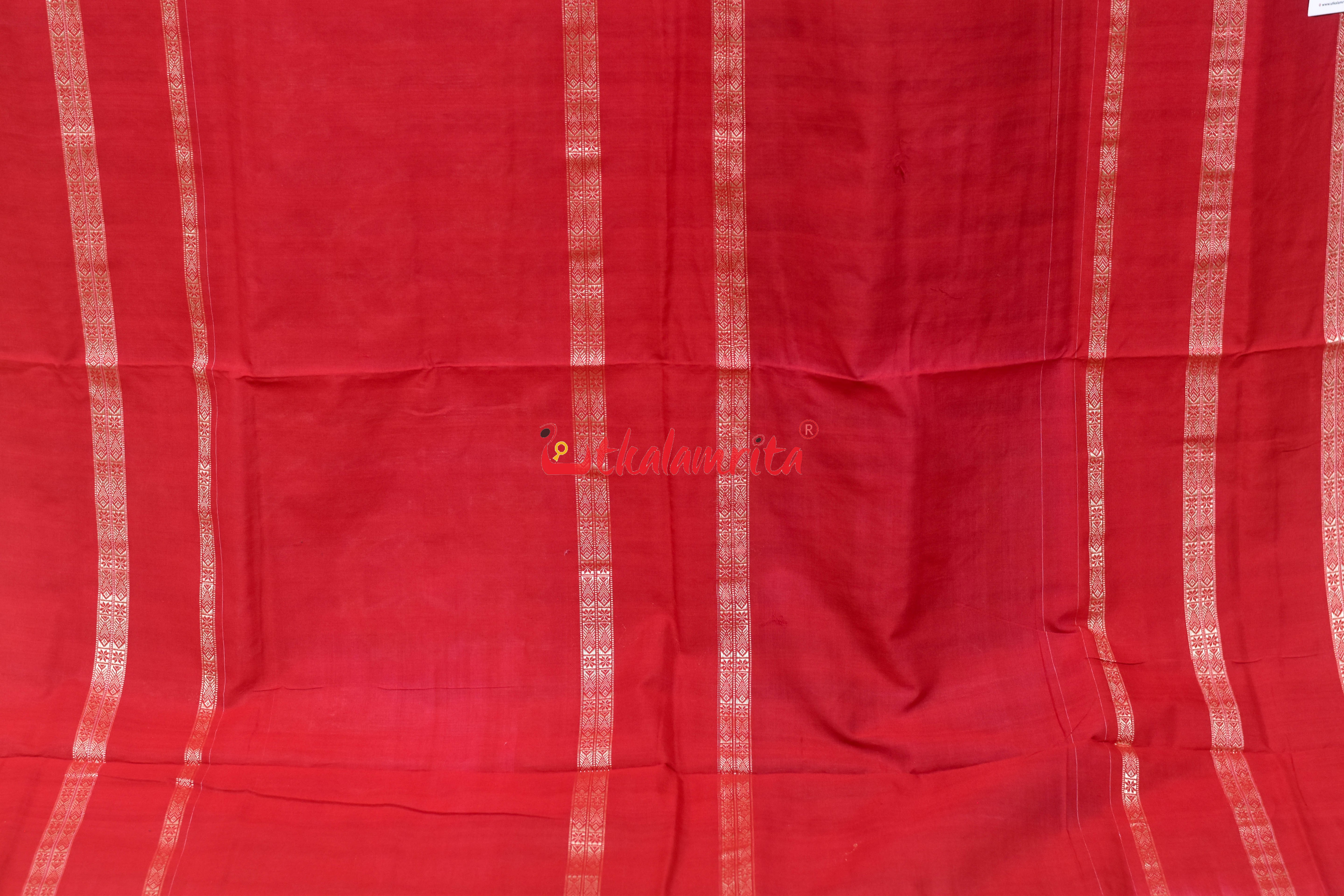Chakra Nartaki 6D Pink Green Sambalpuri Cotton Saree