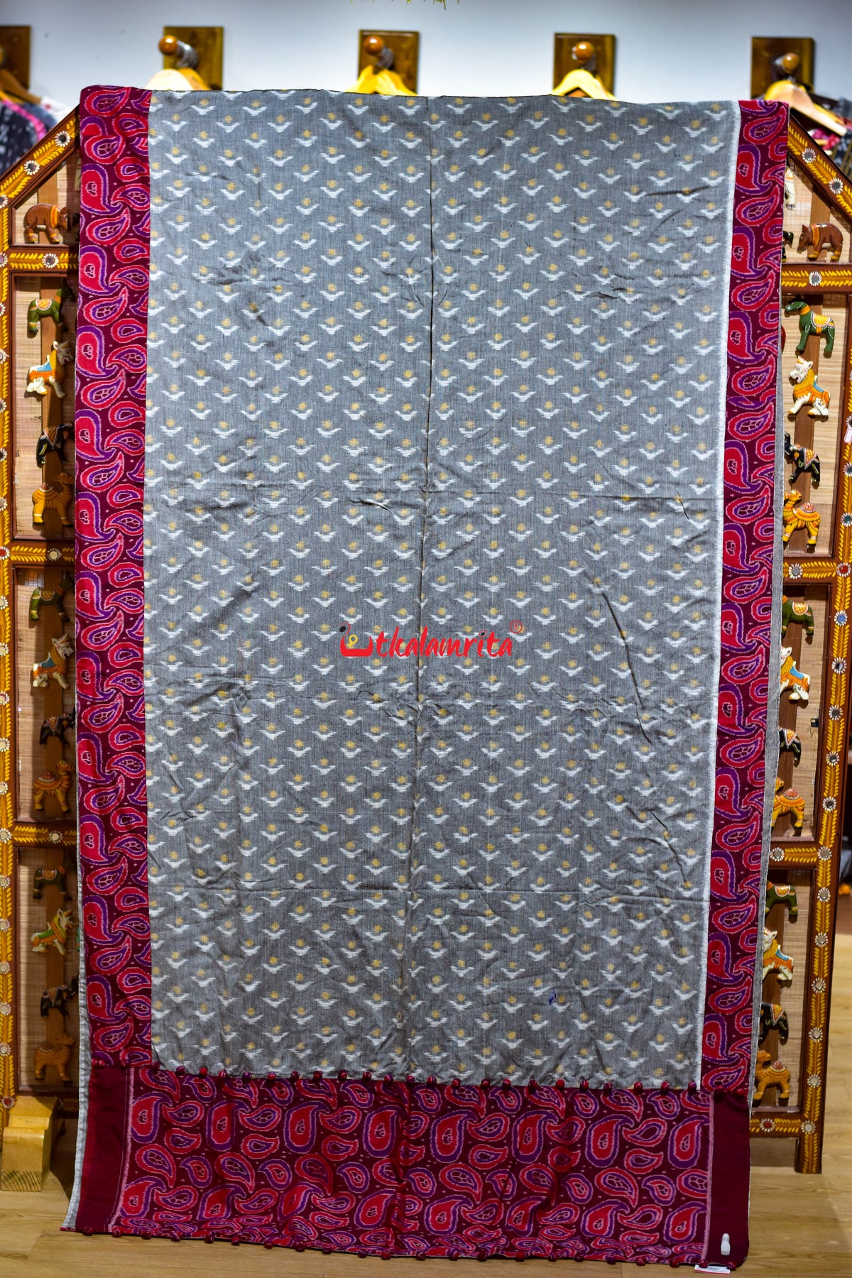 Grey Yellow Chandrika Maroon Amba Kasi Designer Saree