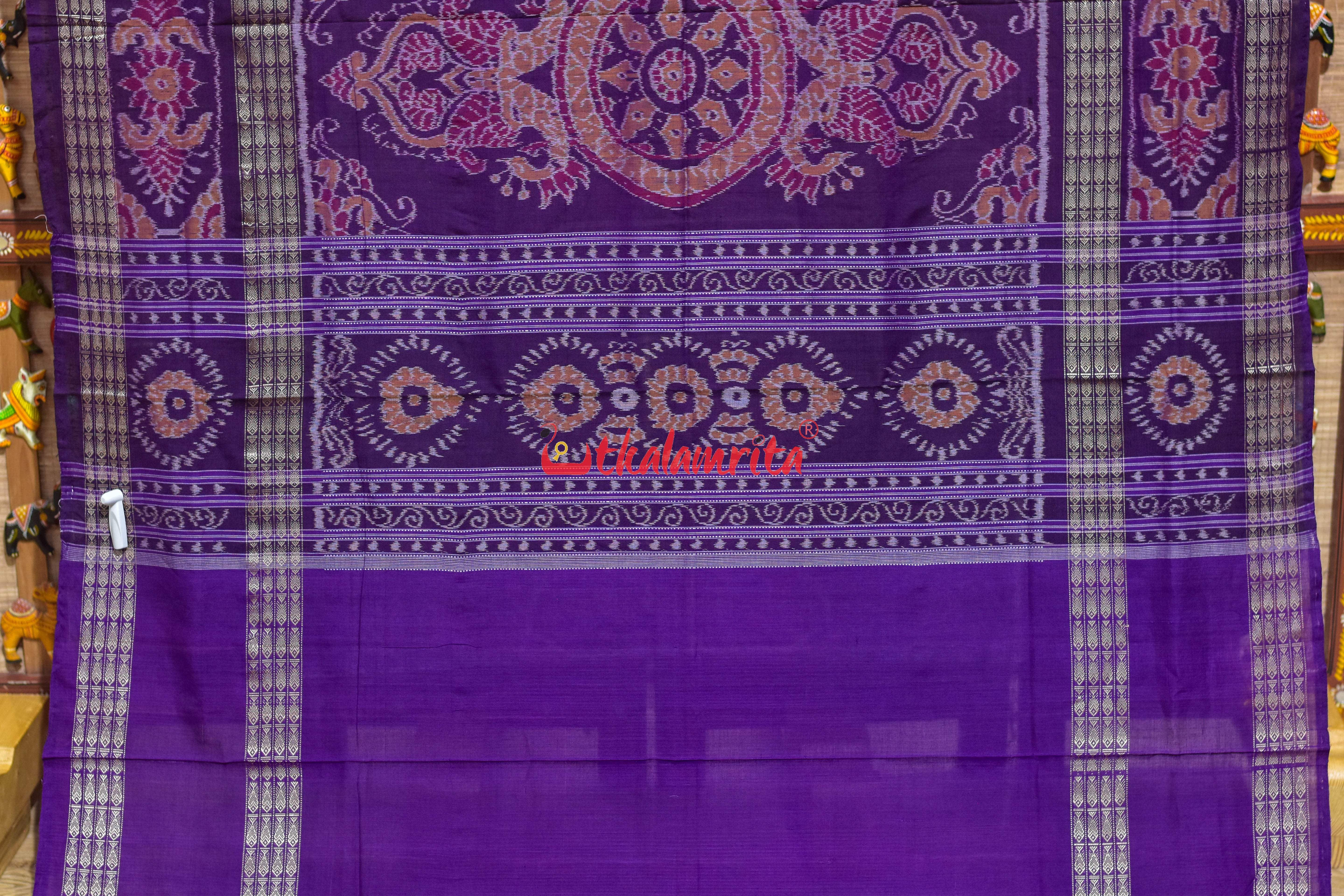 Purple Scot Mayura Sambalpuri Cotton Saree