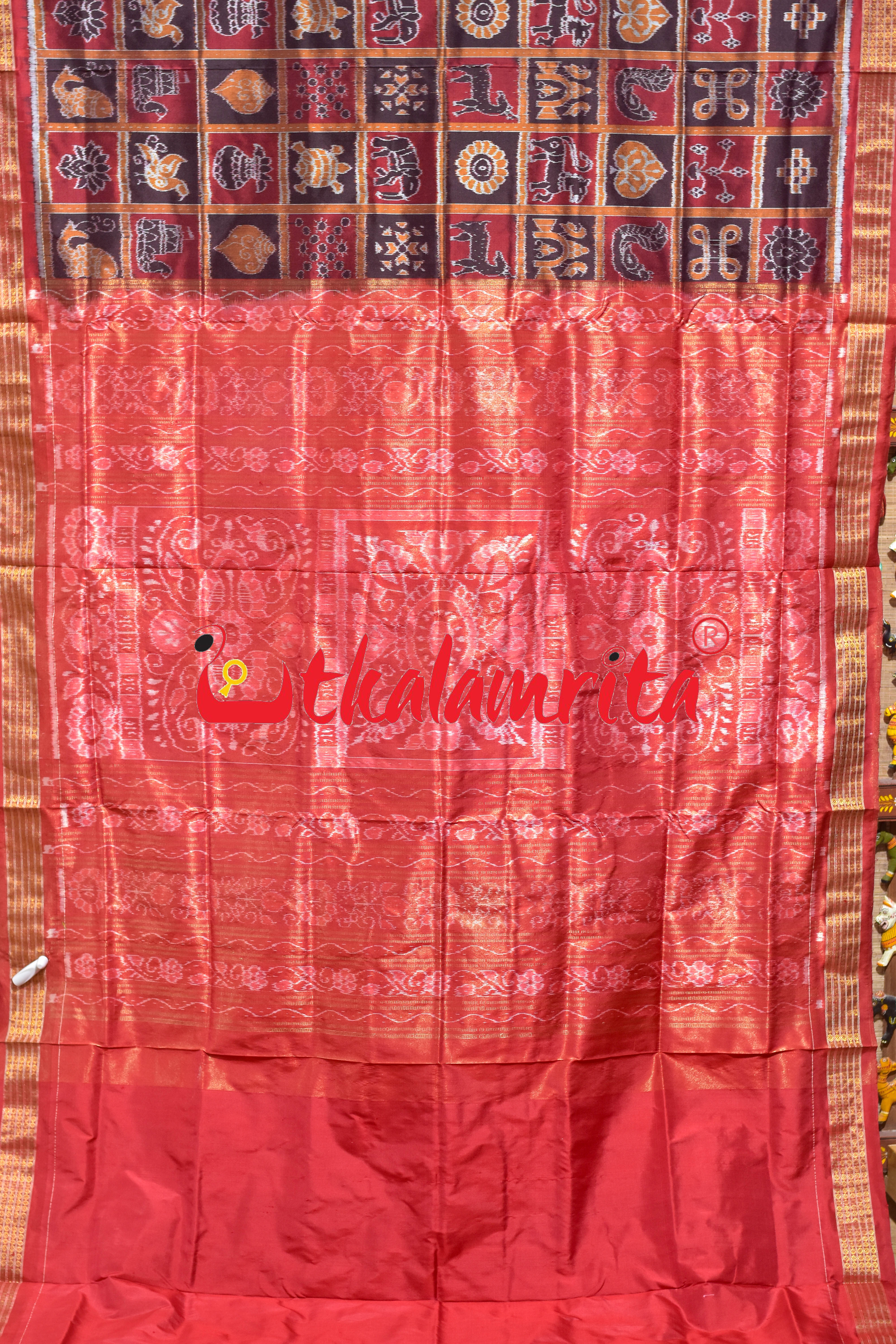 Half Tissue Maroon Coffee Nabakothi Silk Saree