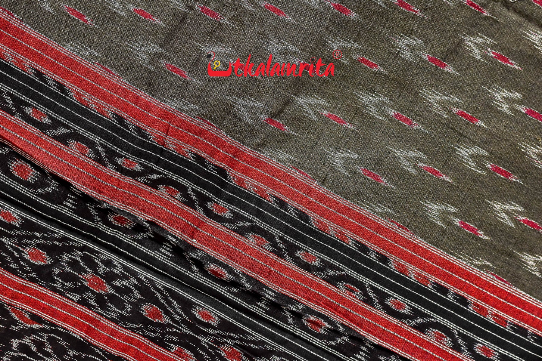 Deep Olive Chandrika Khandua Cotton Saree