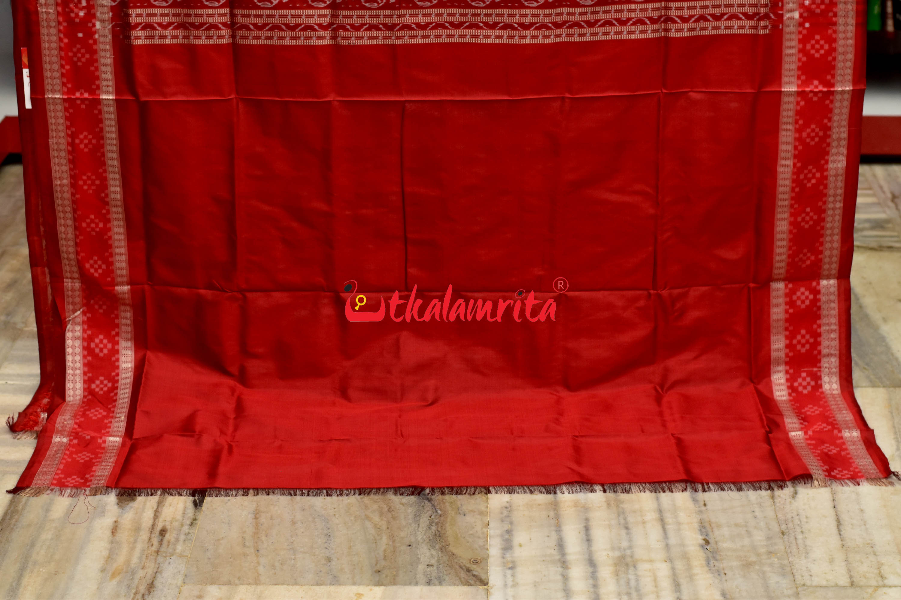 Sea Green Kadha Pasapali Border Sambalpuri Silk