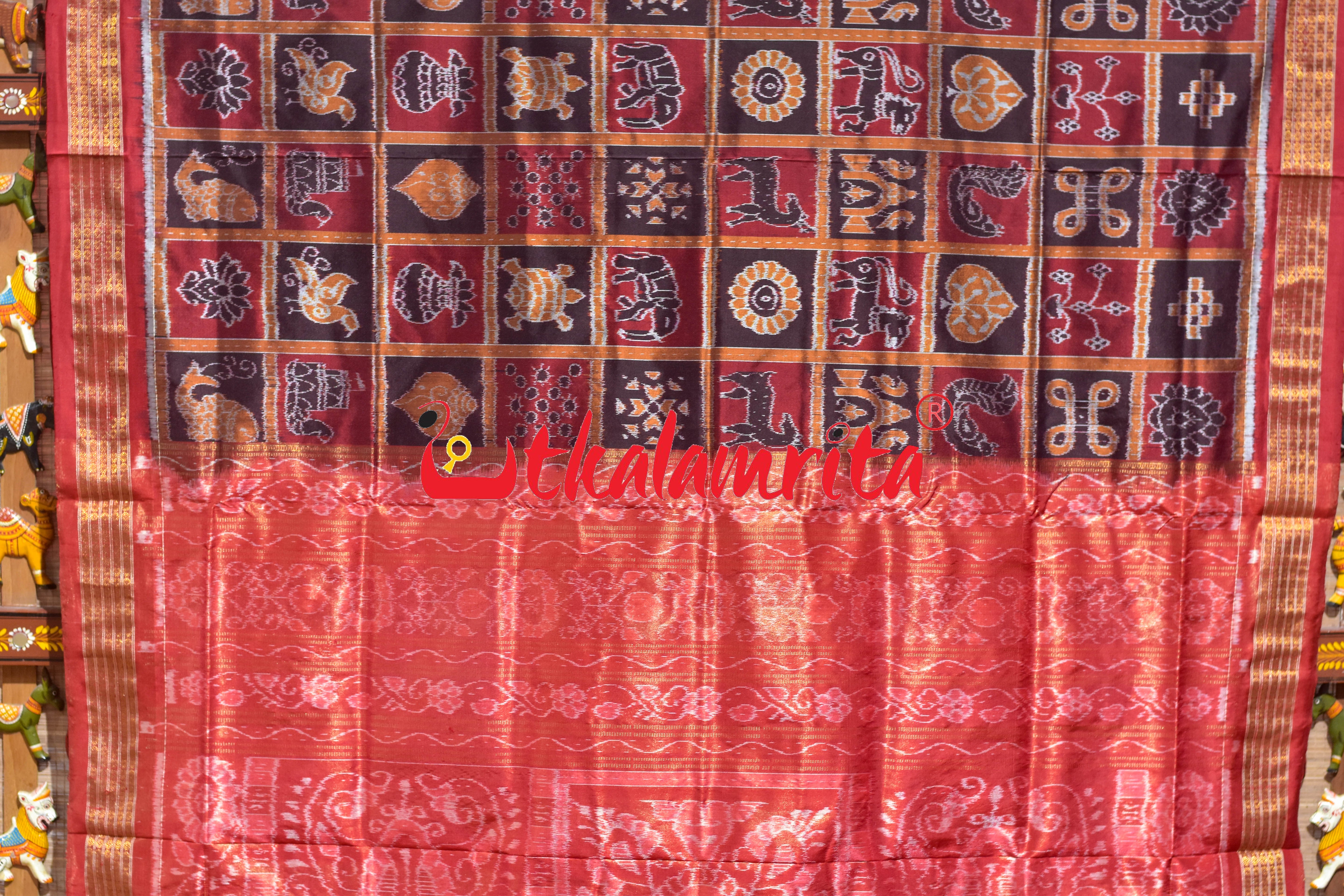 Half Tissue Maroon Coffee Nabakothi Silk Saree