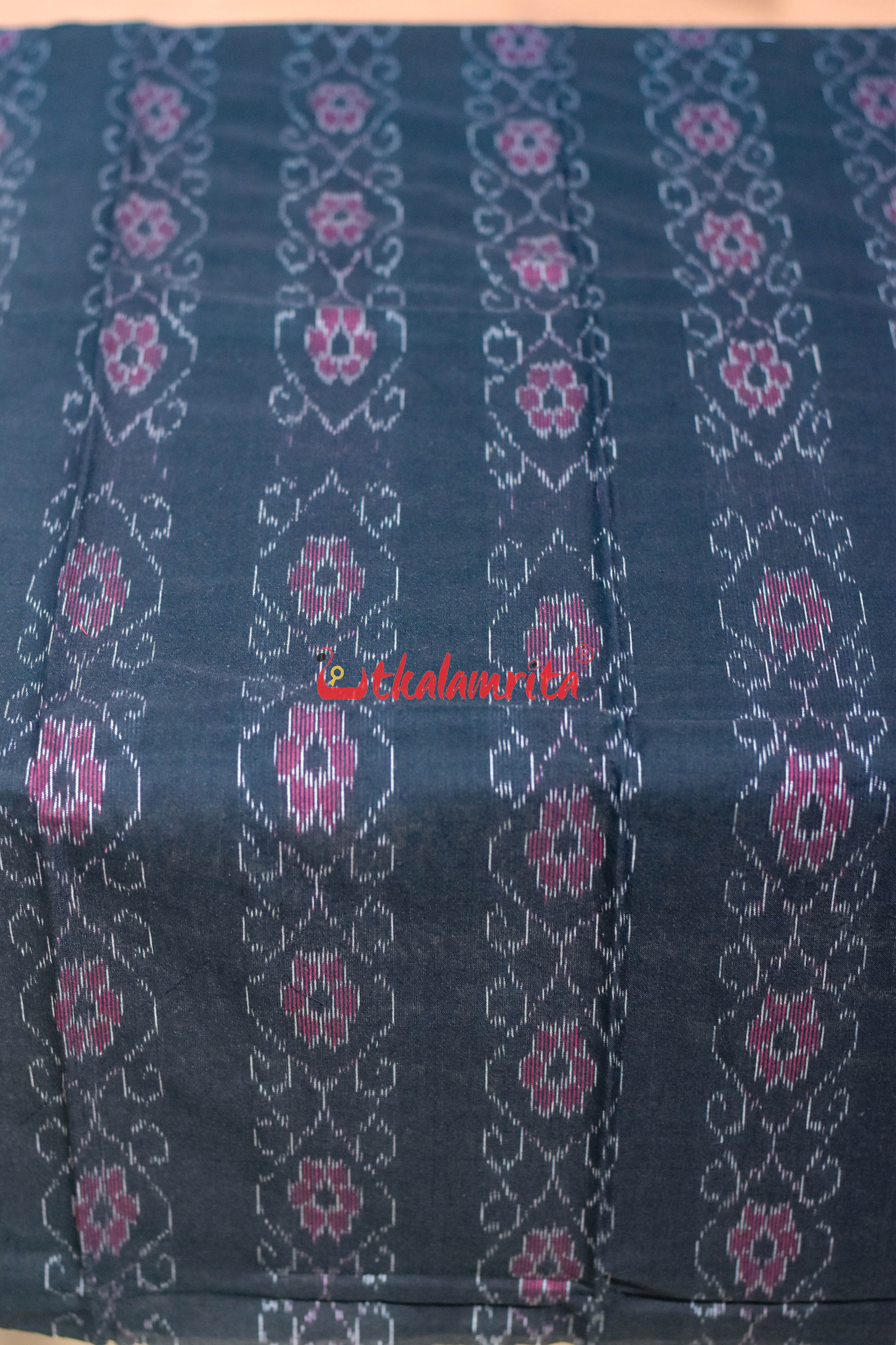 Black Golden Big Flower Bandha Cotton Dress Set