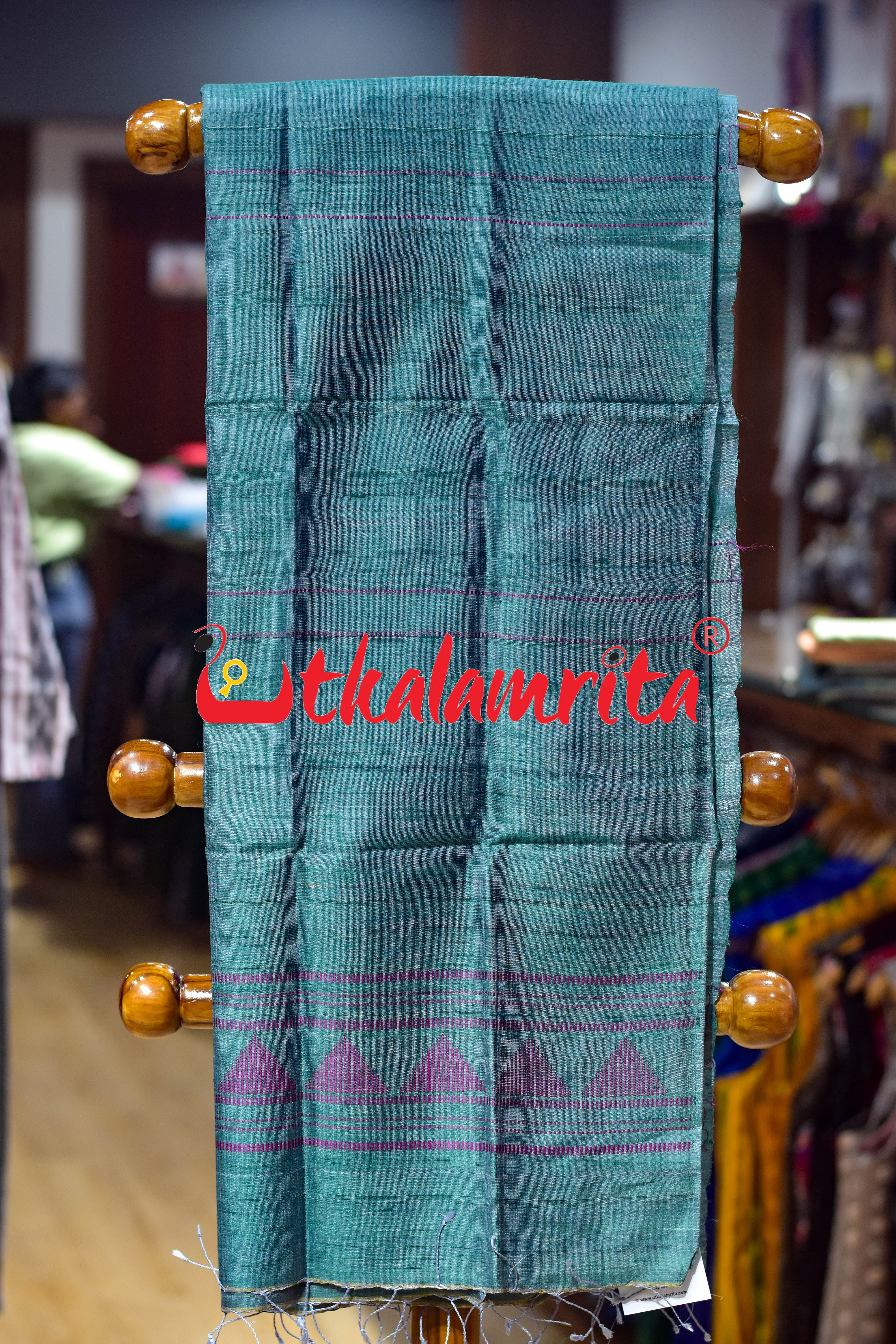 Sea Green Pink Dongria Tussar Silk (Stole)