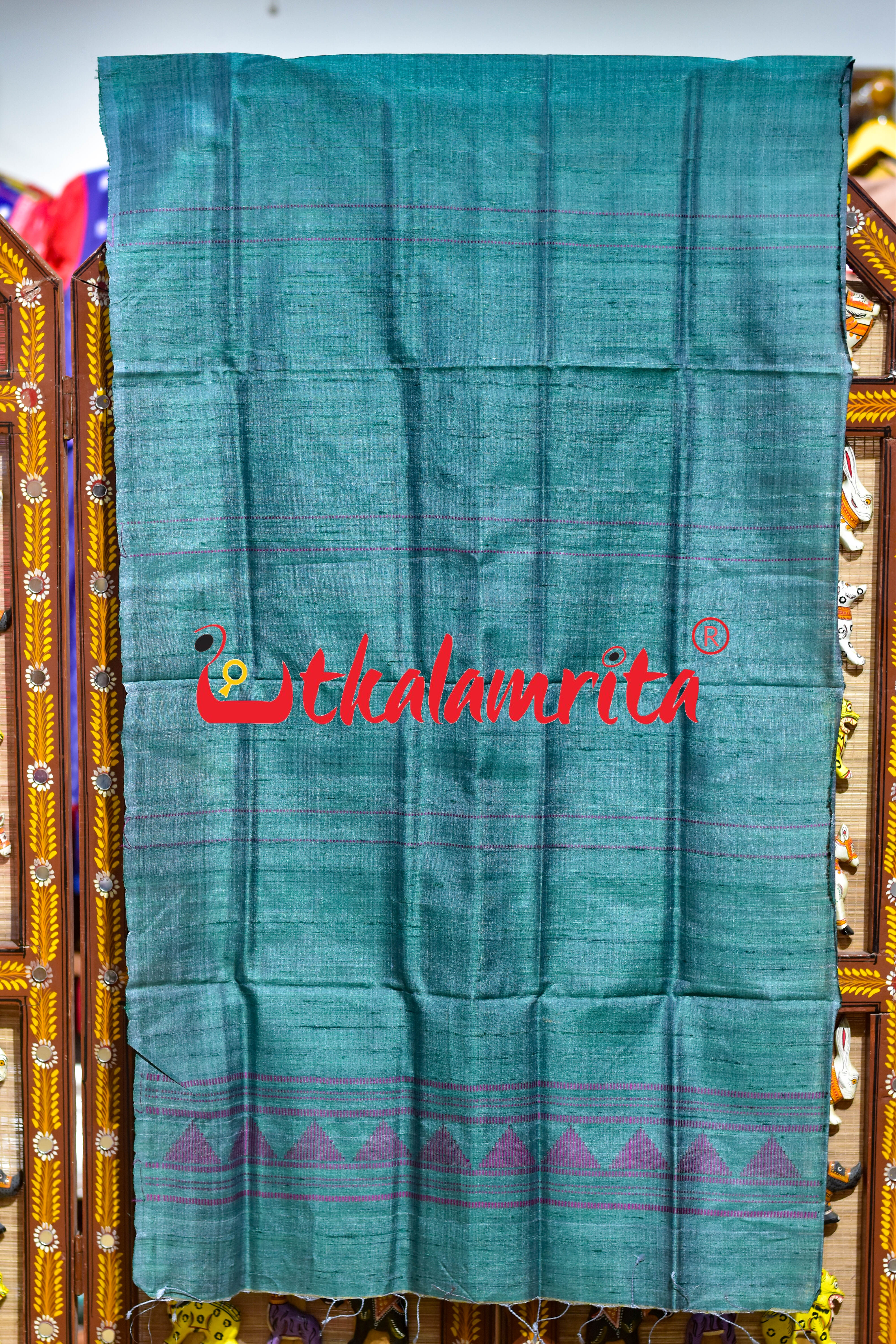 Sea Green Pink Dongria Tussar Silk (Stole)