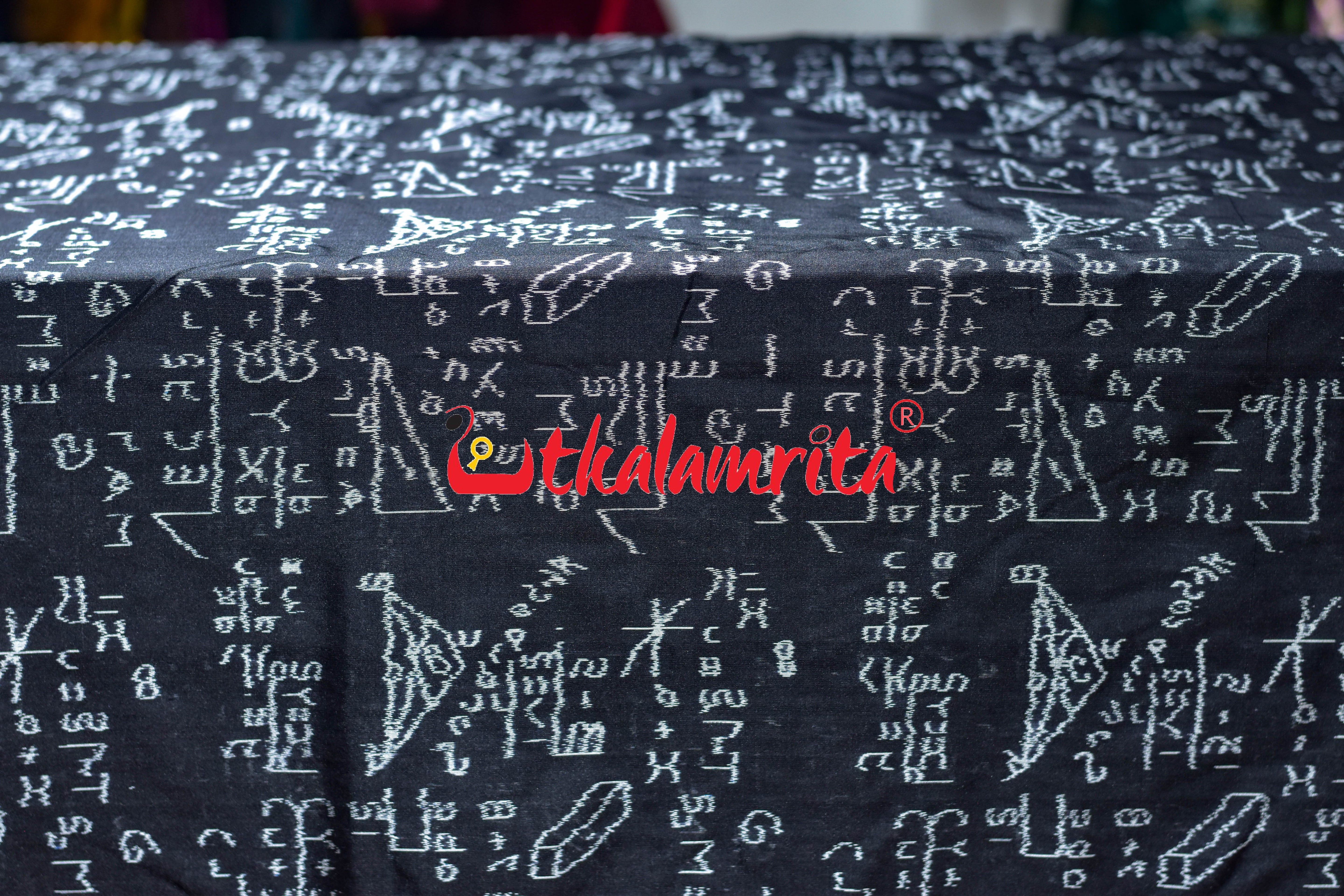 Black Shri Ganeet Mathematics Silk (Fabric)