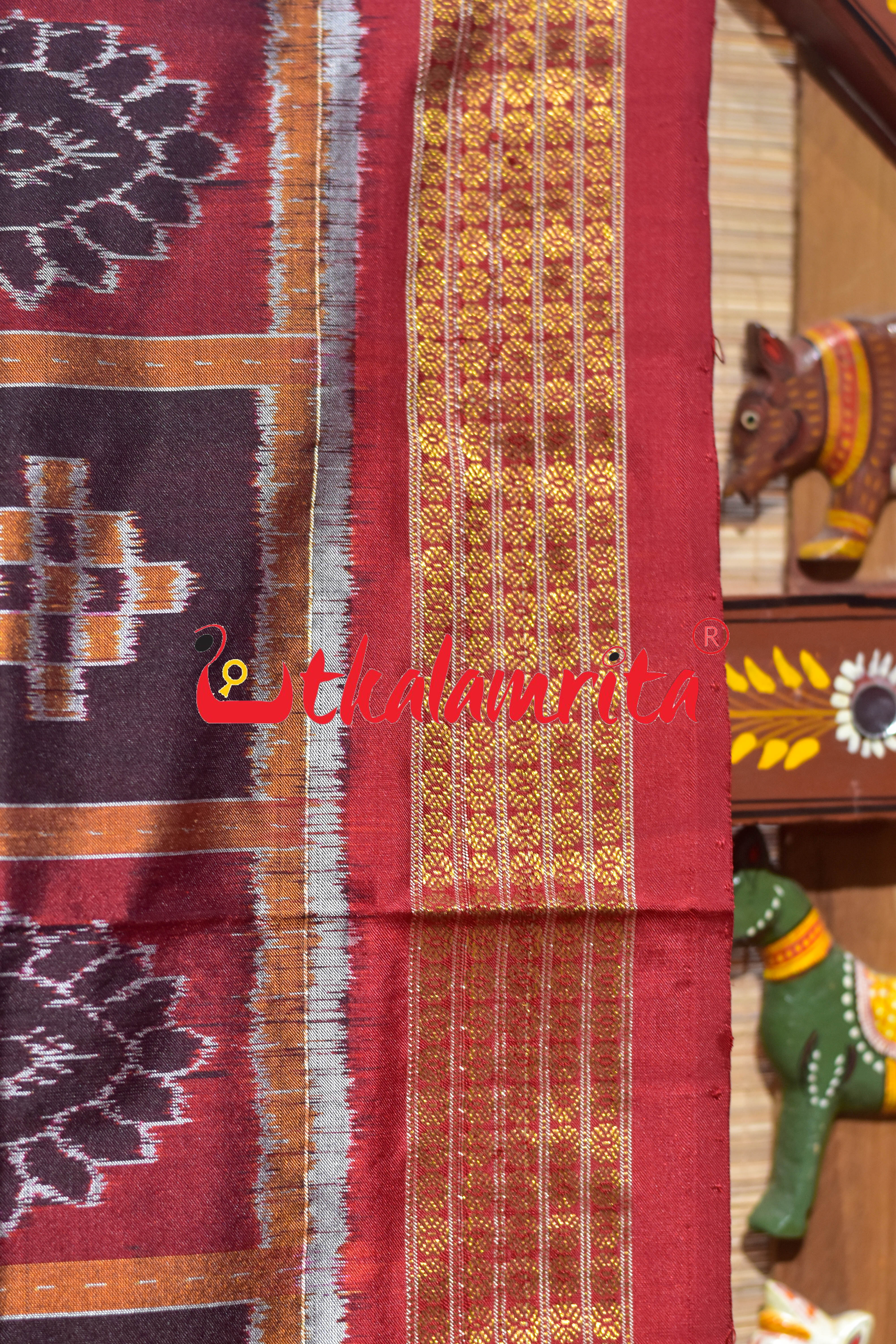 Half Tissue Maroon Coffee Nabakothi Silk Saree