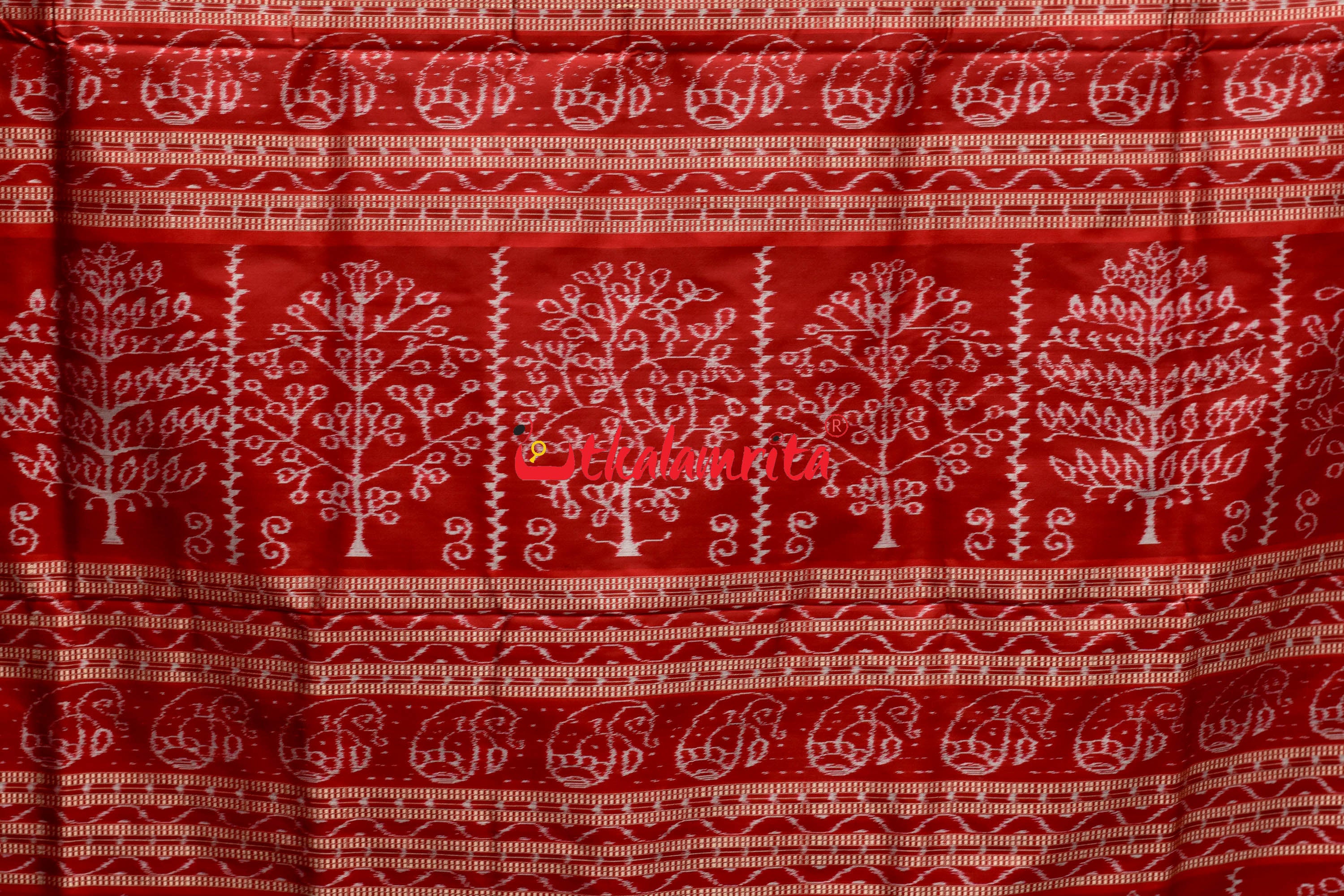 Sea Green Kadha Pasapali Border Sambalpuri Silk