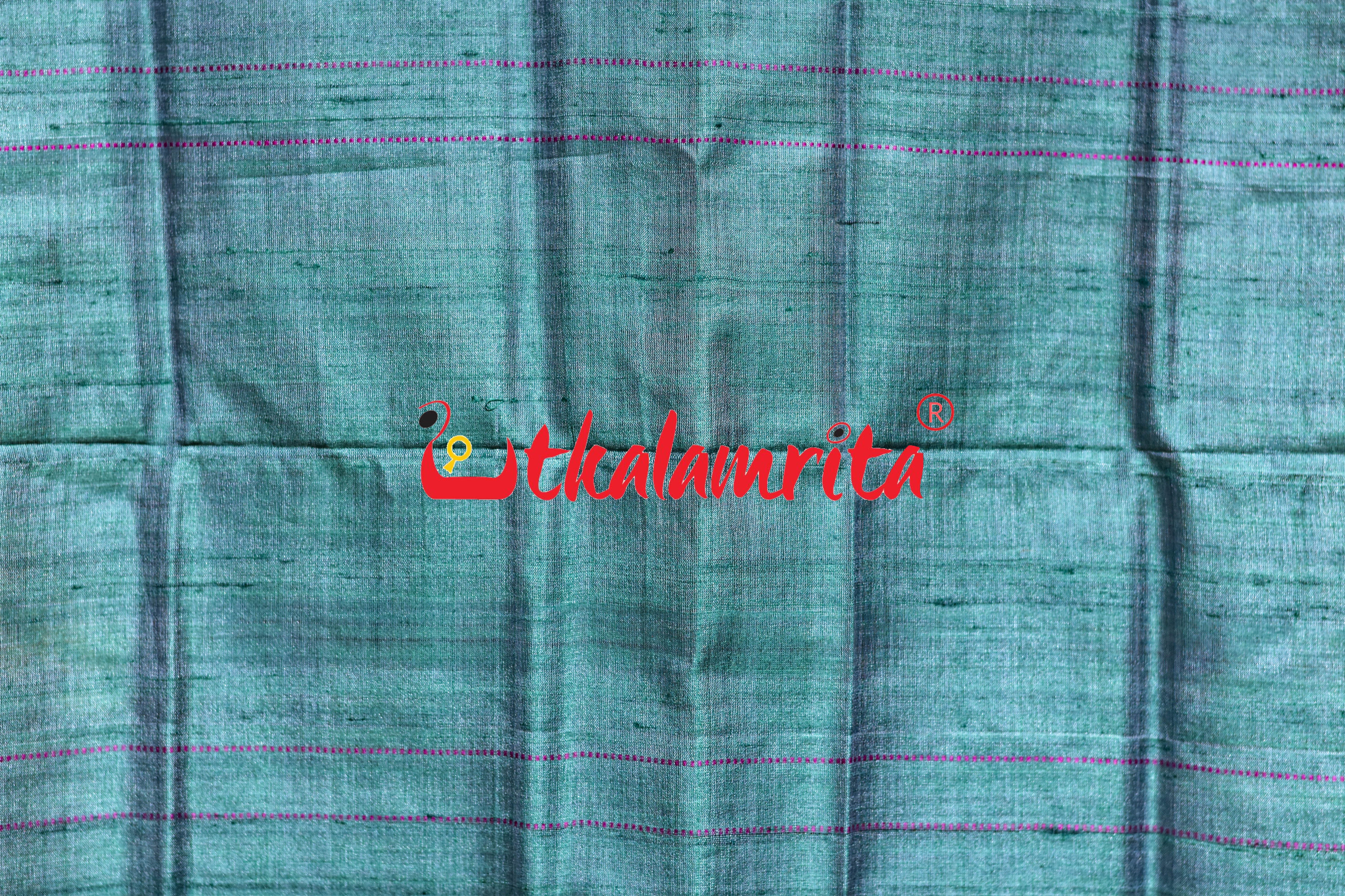 Sea Green Pink Dongria Tussar Silk (Stole)