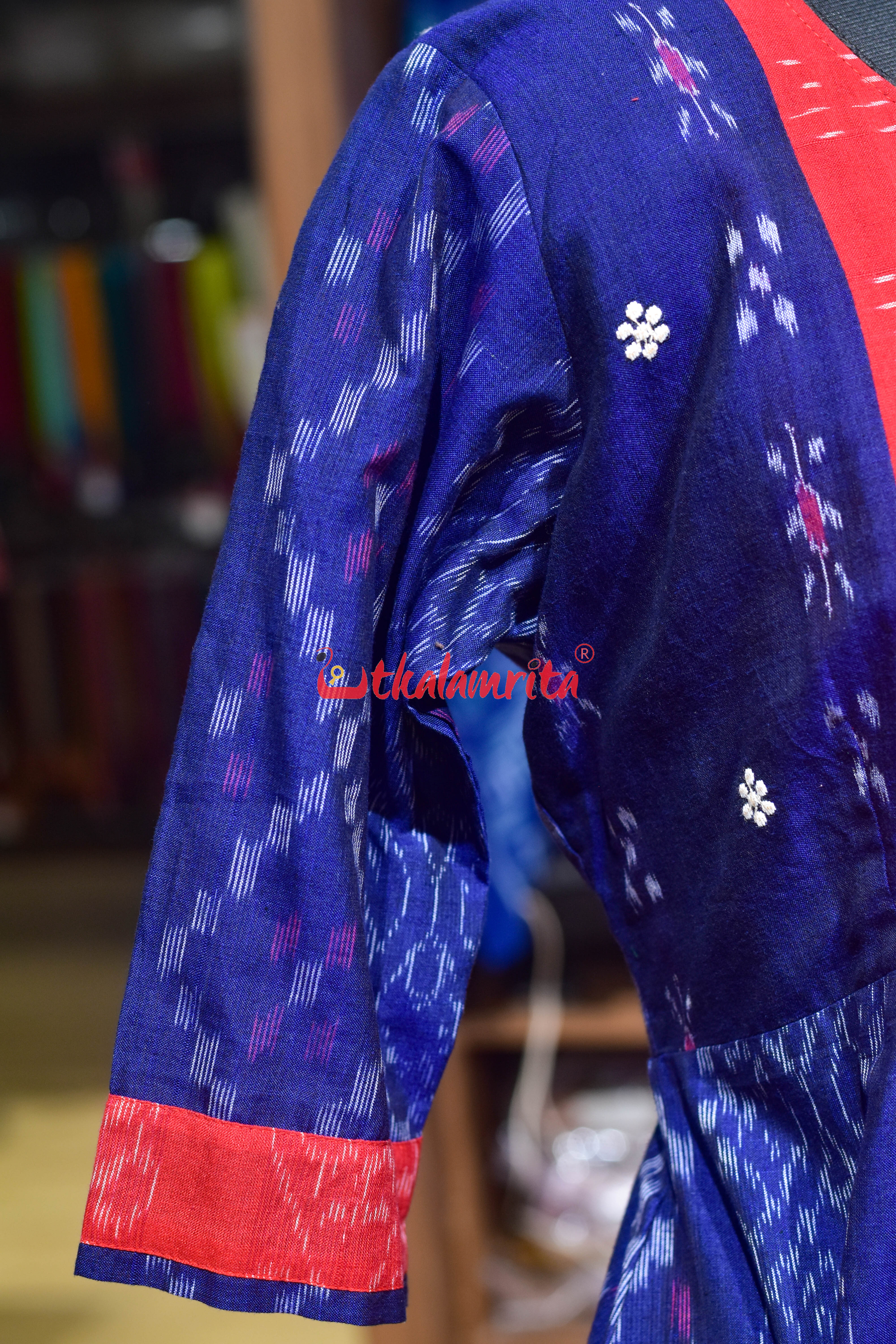 Blue Ember Ikat Charm (Ladies Kurti)