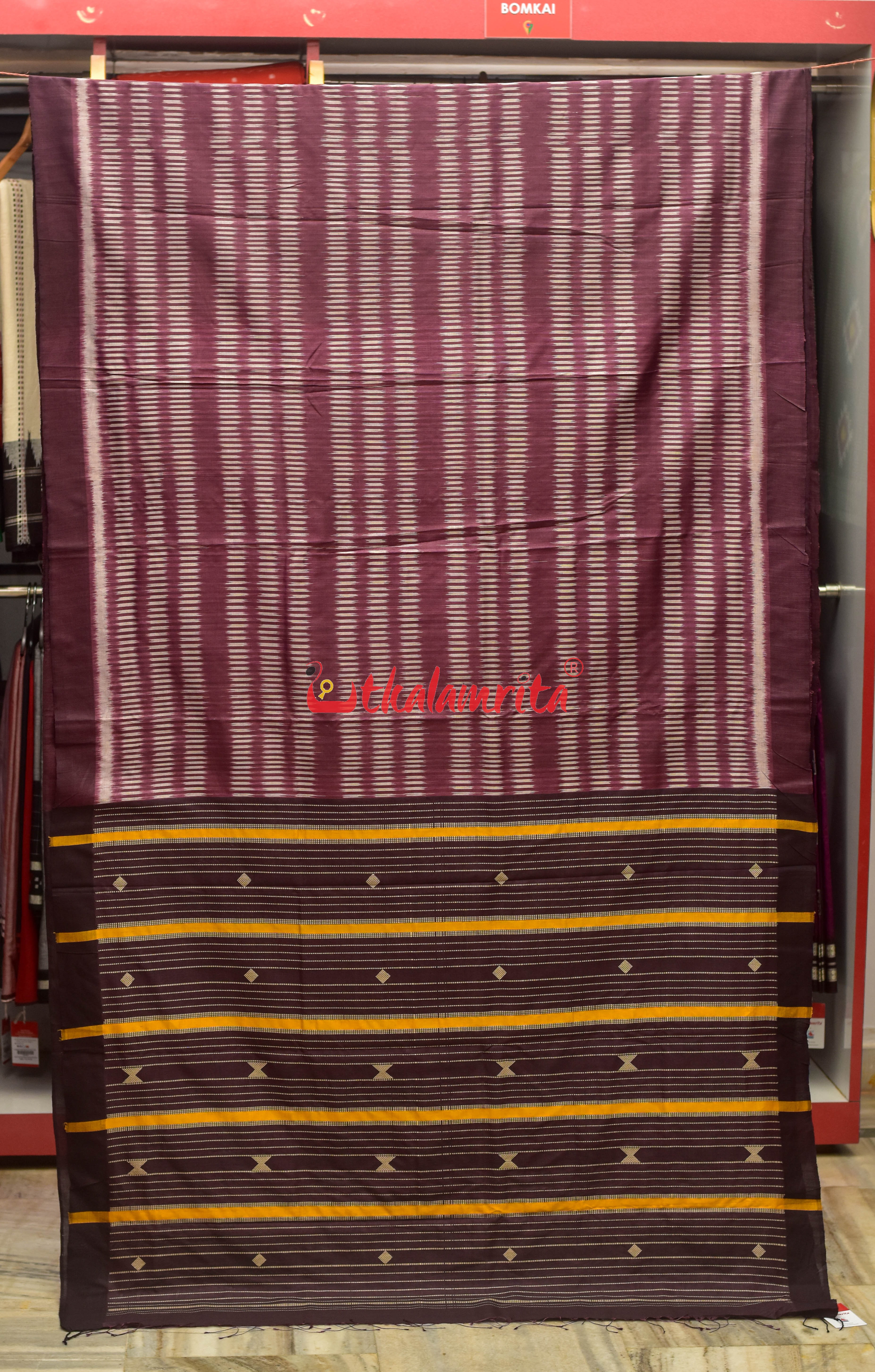Jamun Body Ikat Tussar Saree
