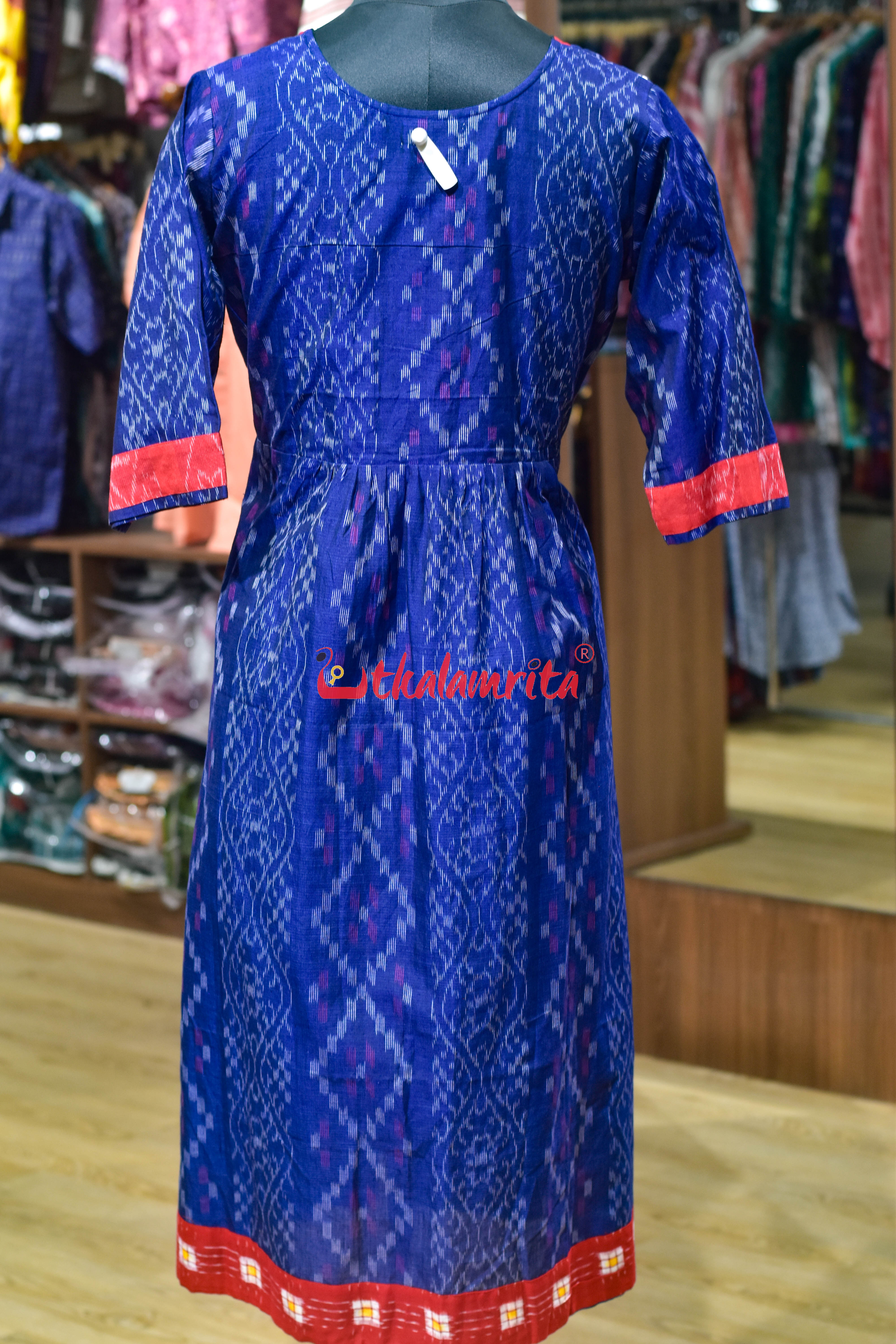 Blue Ember Ikat Charm (Ladies Kurti)