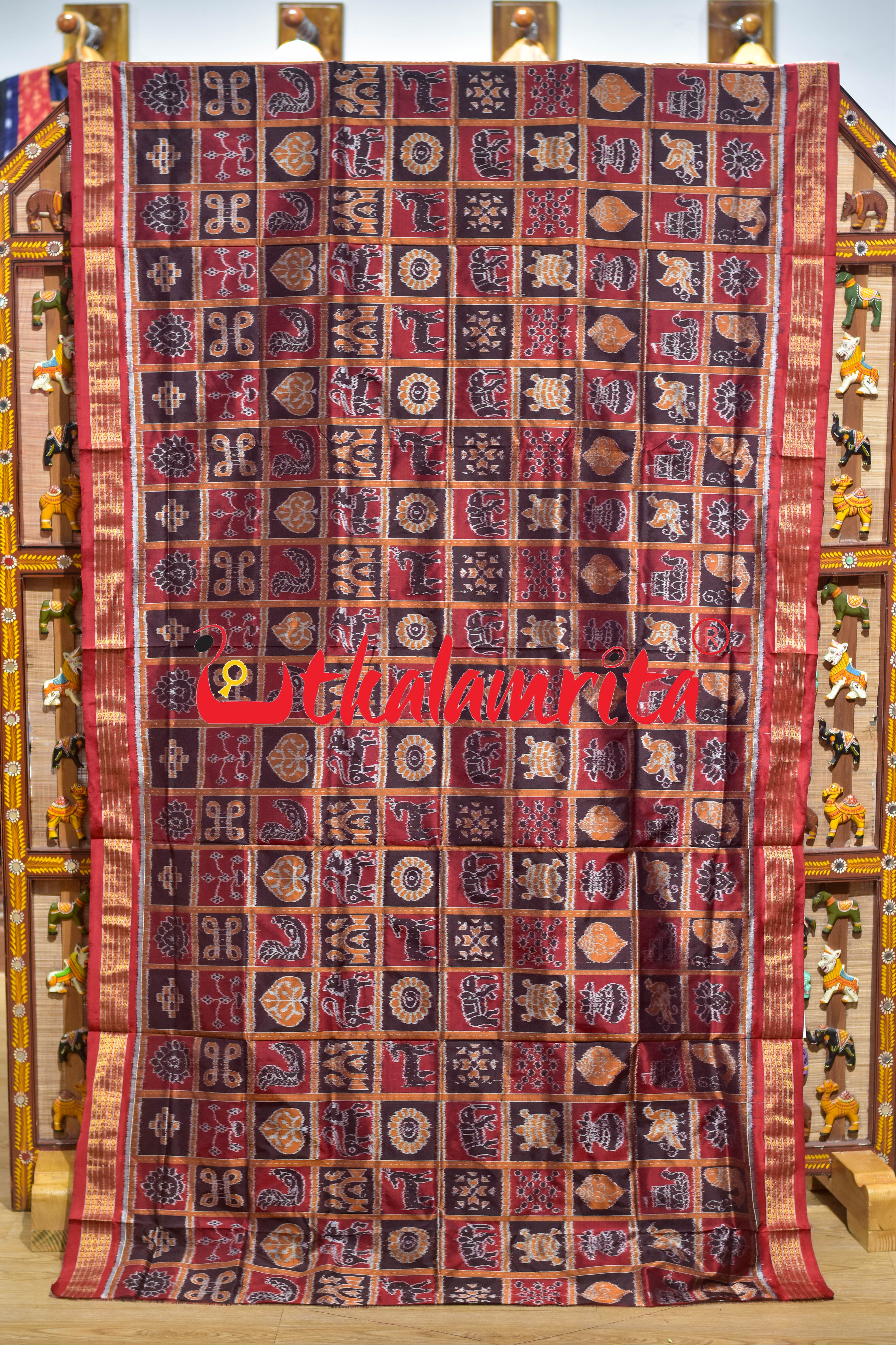 Half Tissue Maroon Coffee Nabakothi Silk Saree