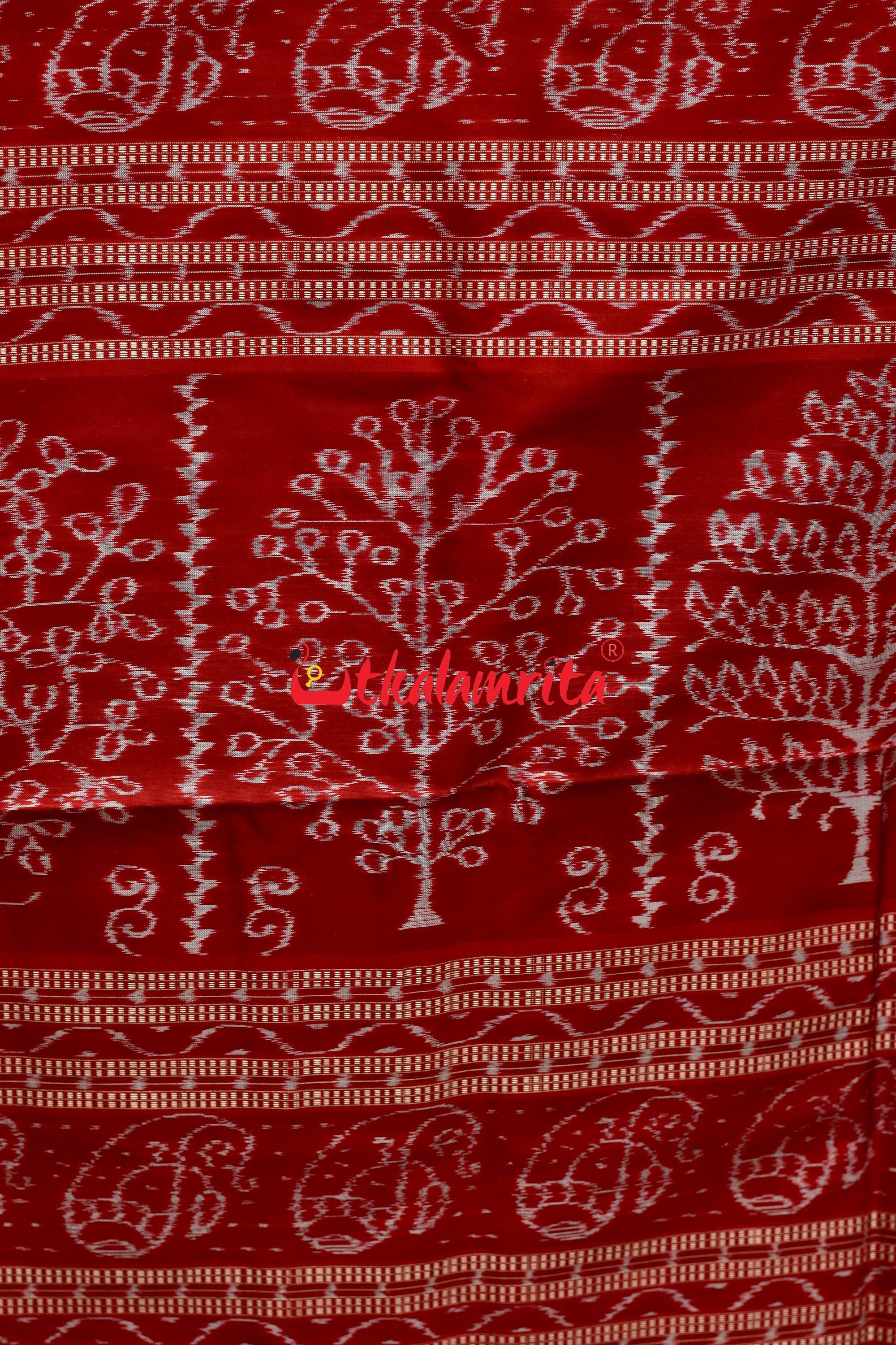 Sea Green Kadha Pasapali Border Sambalpuri Silk