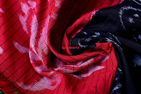 Red Black Shankh Khandua Cotton Saree