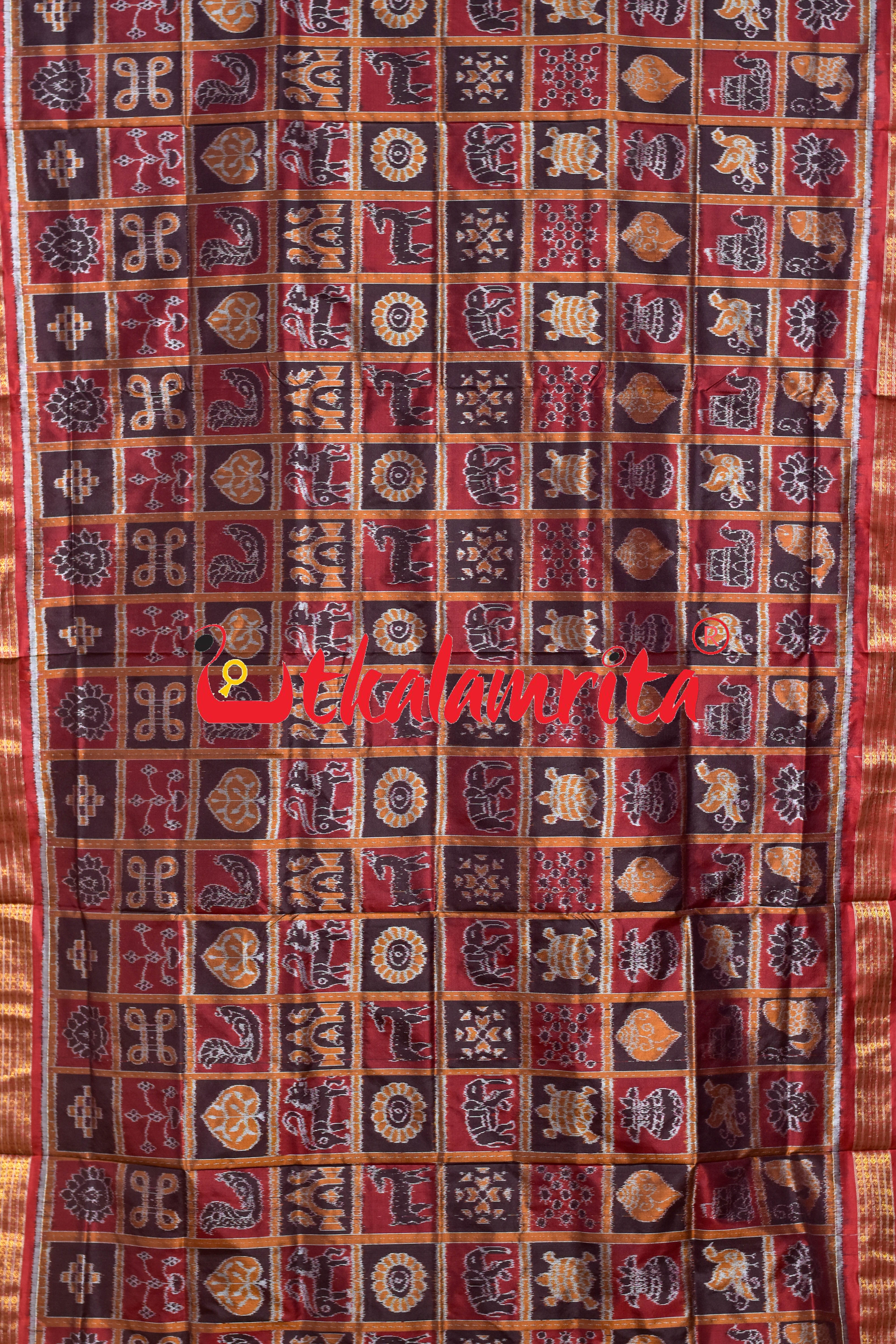 Half Tissue Maroon Coffee Nabakothi Silk Saree