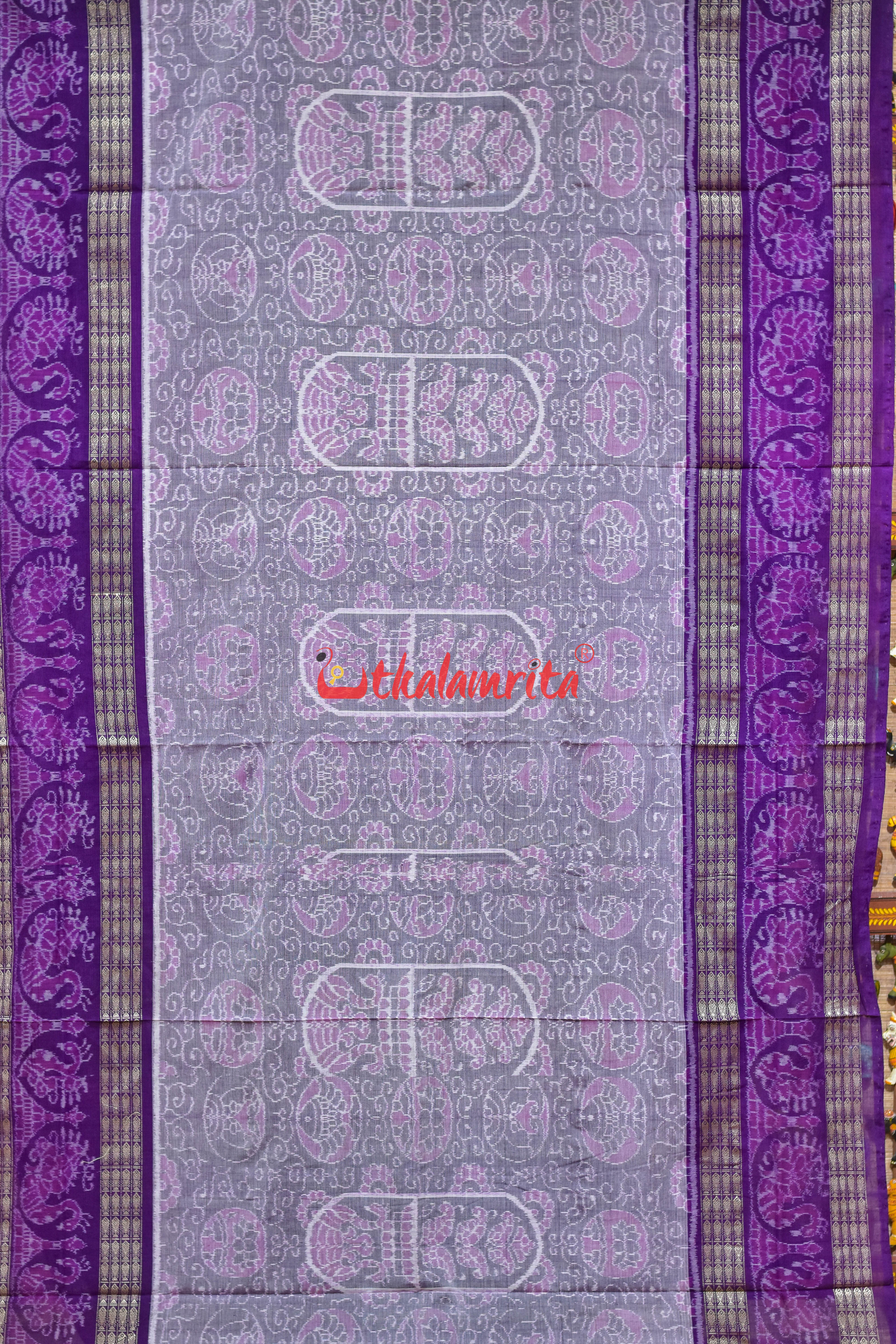 Purple Scot Mayura Sambalpuri Cotton Saree