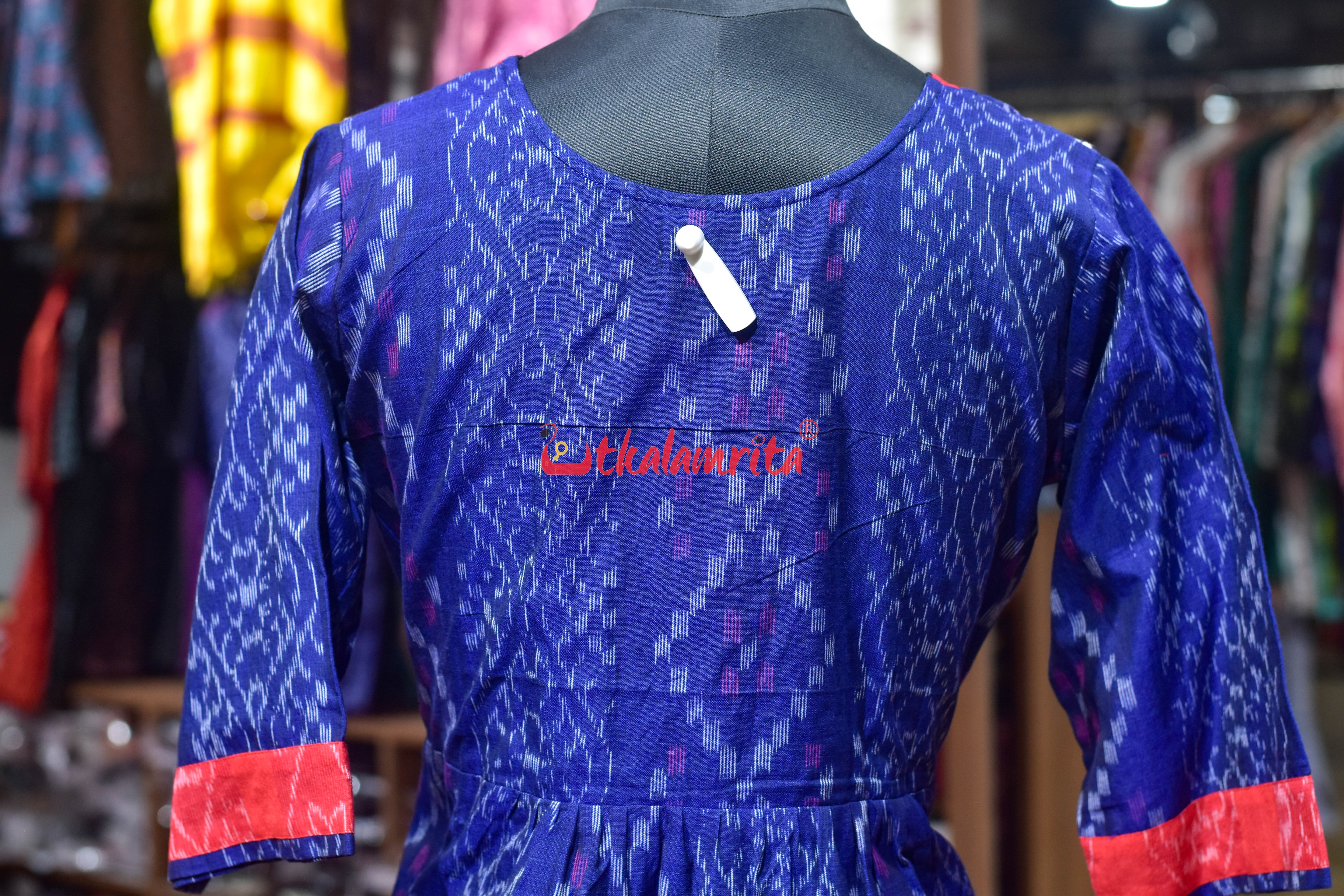 Blue Ember Ikat Charm (Ladies Kurti)