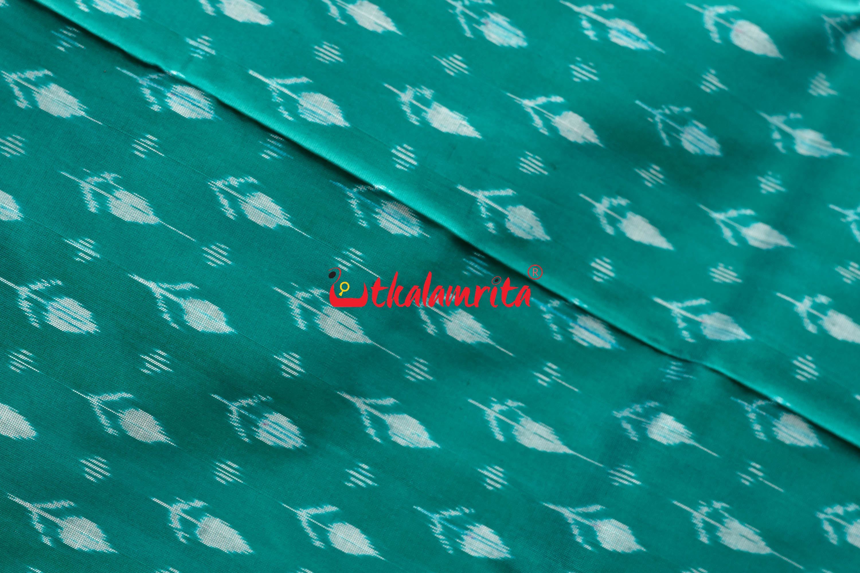 Sea Green Kadha Pasapali Border Sambalpuri Silk