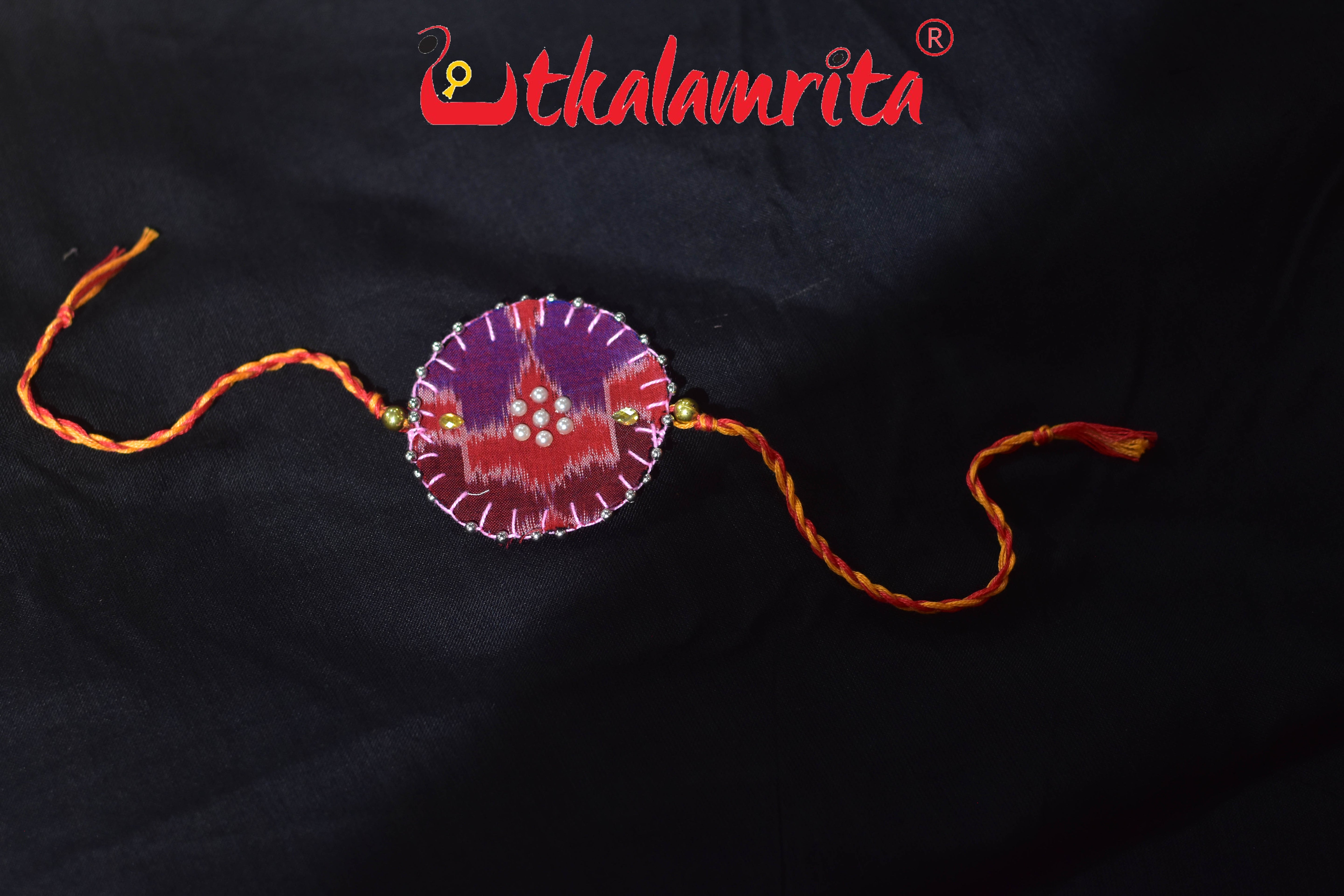 Red Round Mali (Ikat Rakhi)