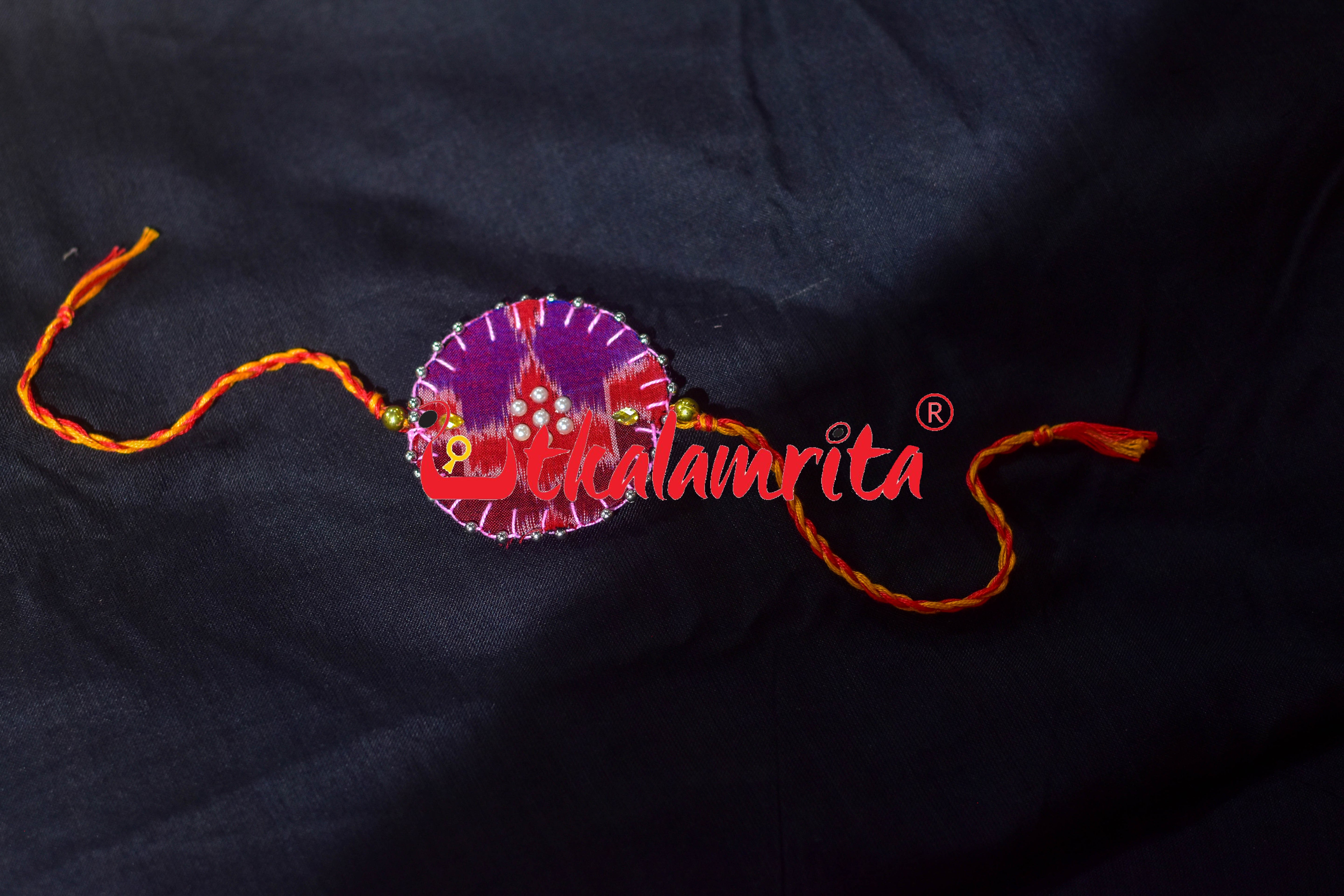 Red Round Mali (Ikat Rakhi)