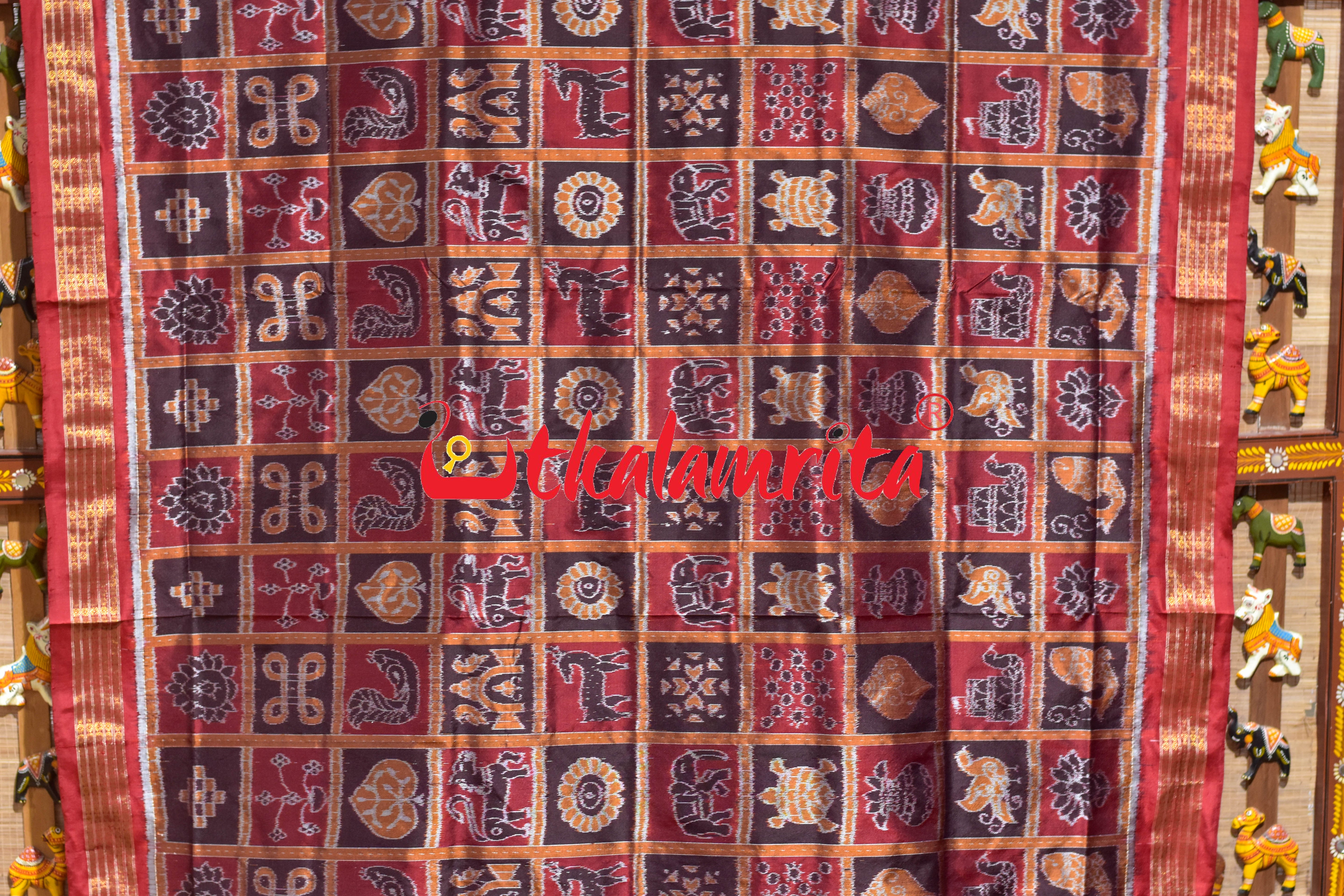 Half Tissue Maroon Coffee Nabakothi Silk Saree