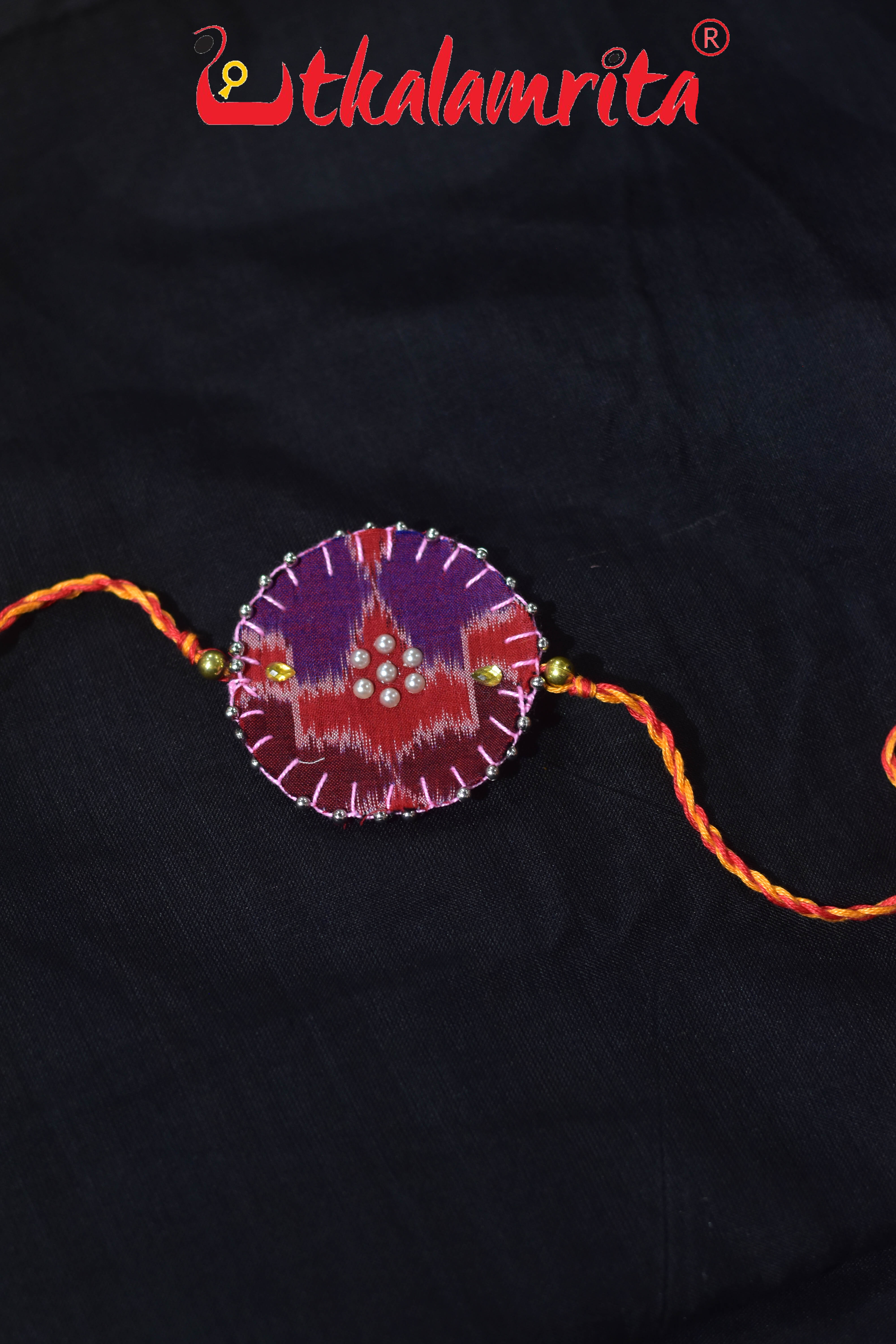 Red Round Mali (Ikat Rakhi)