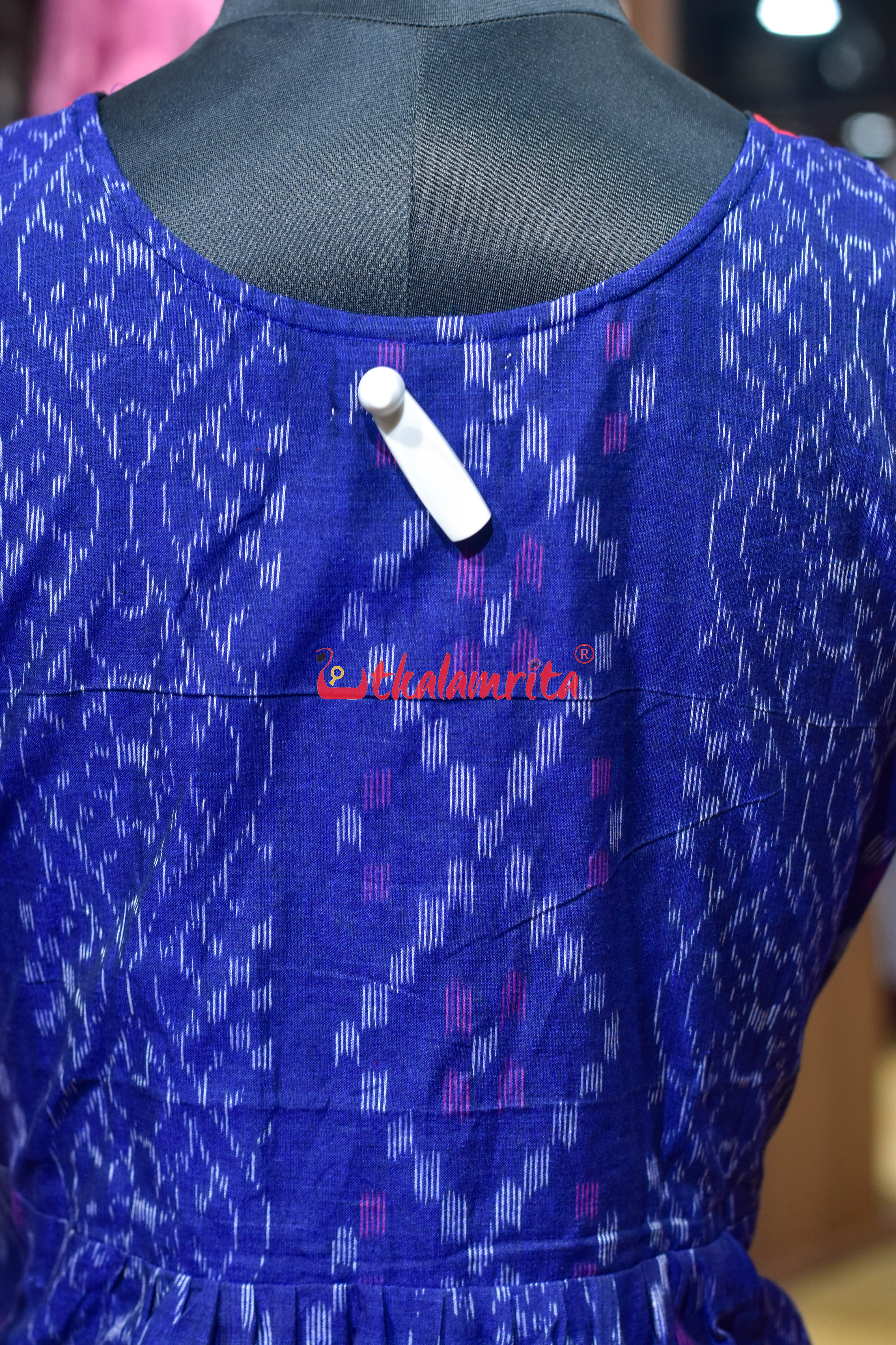 Blue Ember Ikat Charm (Ladies Kurti)