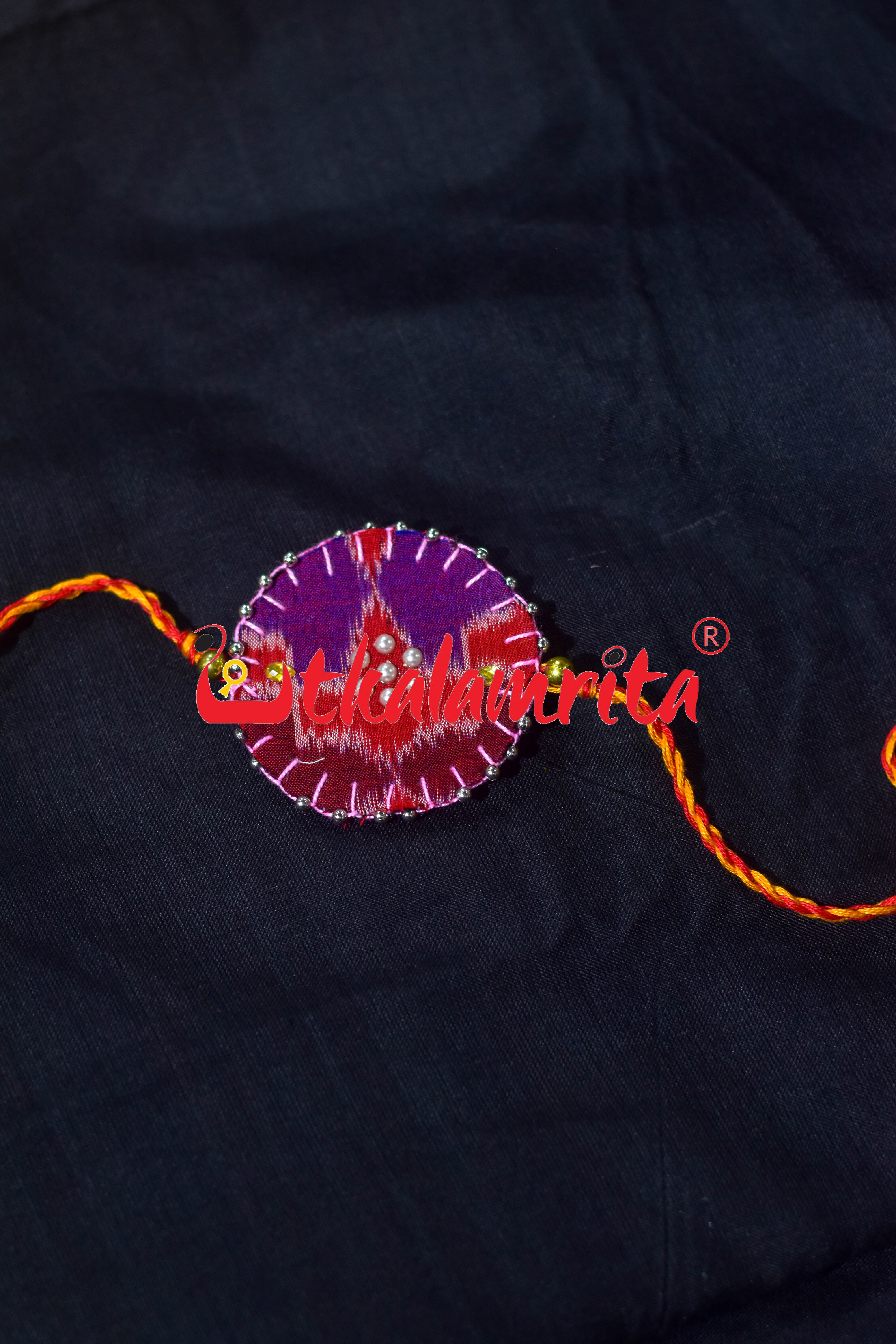 Red Round Mali (Ikat Rakhi)