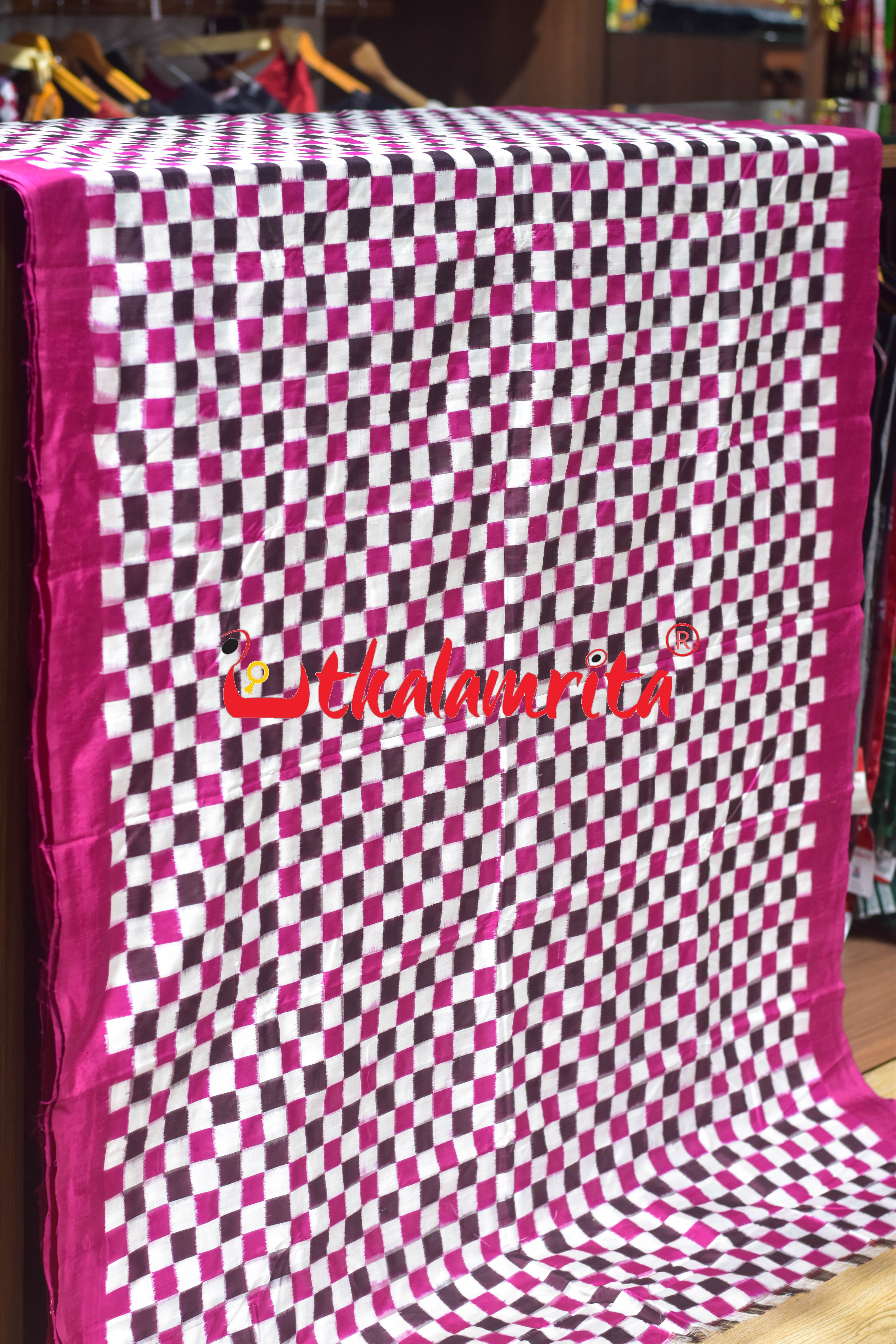 45 Kuthi Coffee Magenta Silk (Fabric)