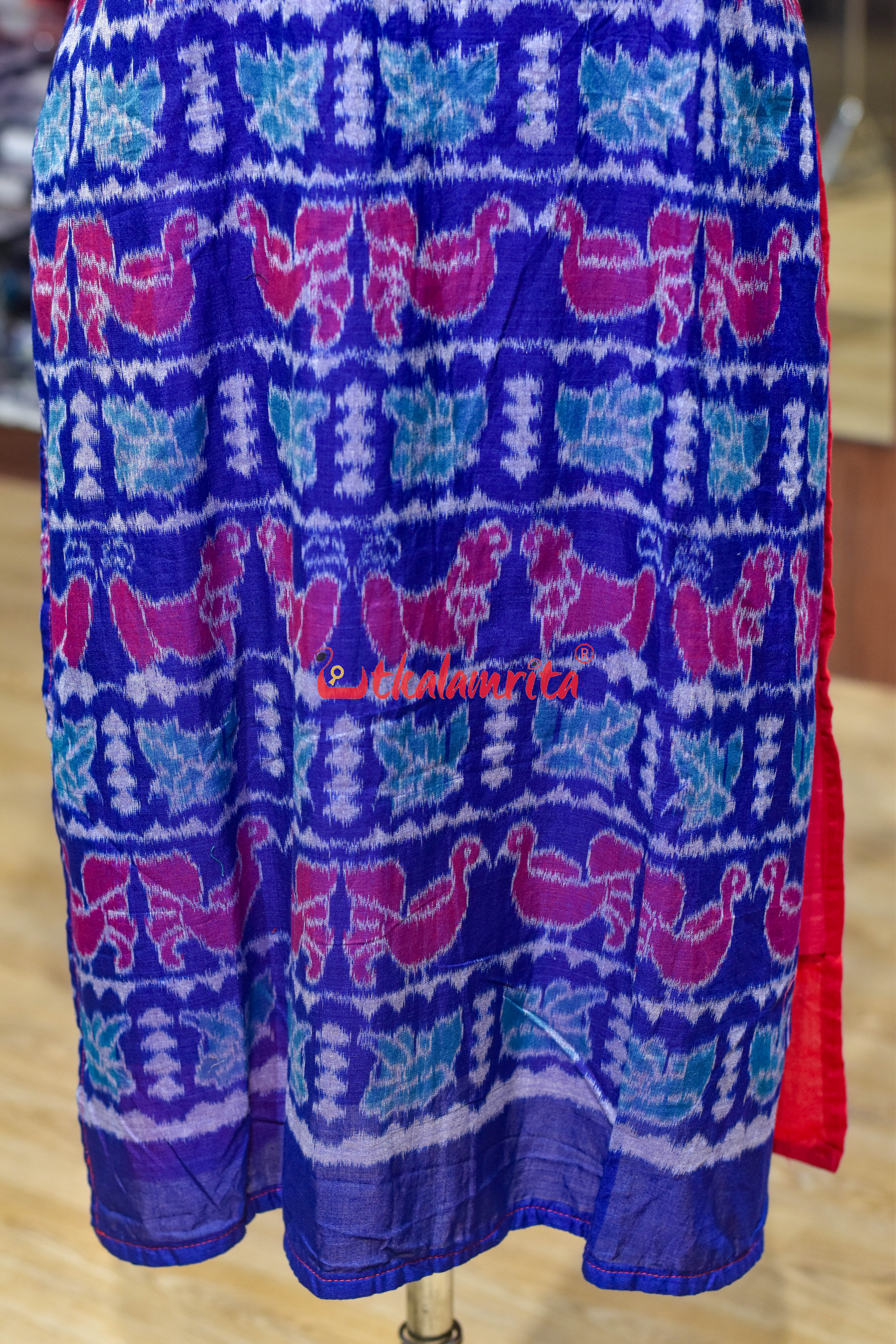 Sambalpuri Blue Birdsong (Ladies Kurti)