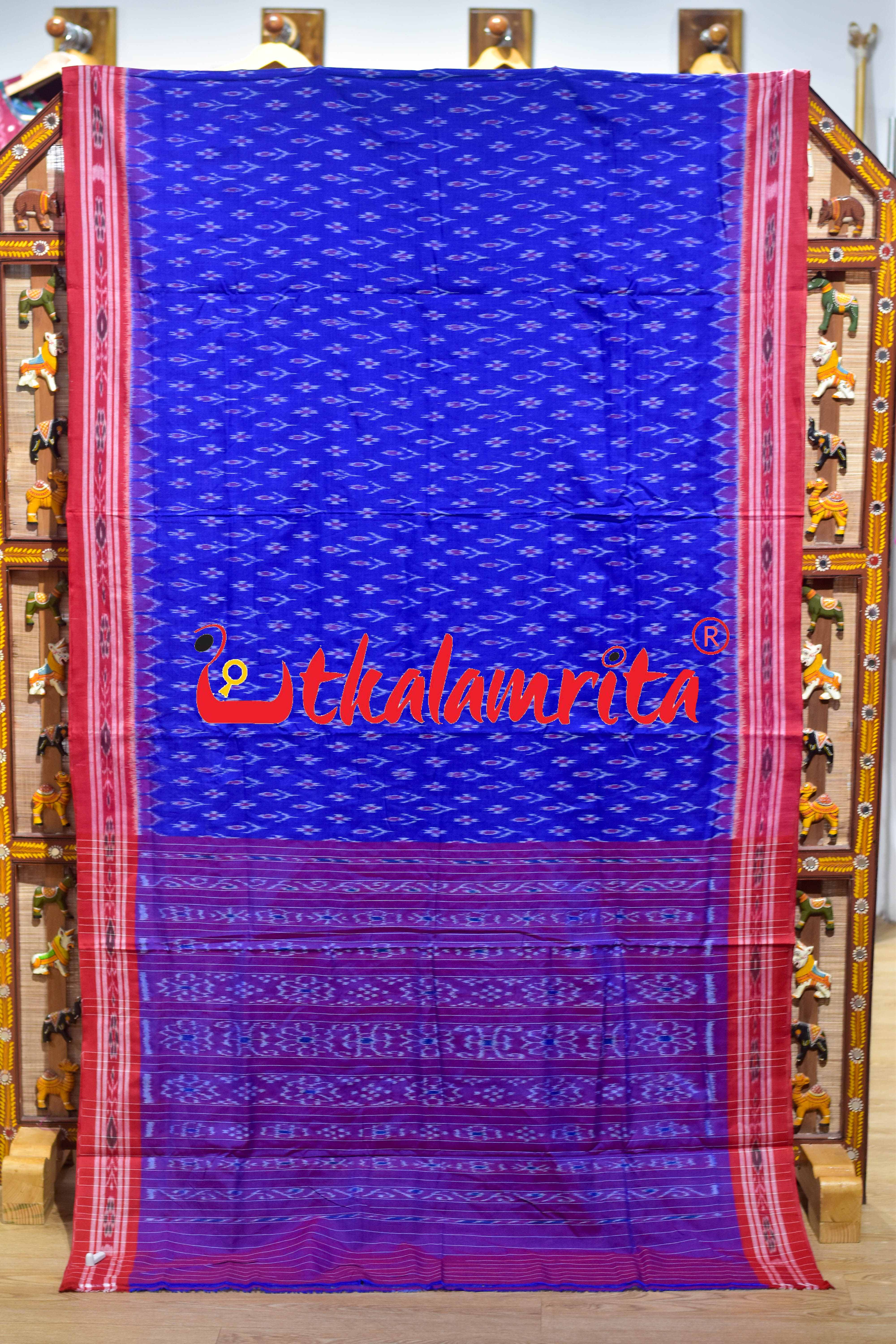 Blue Labanga Bandha Khandua Cotton Saree