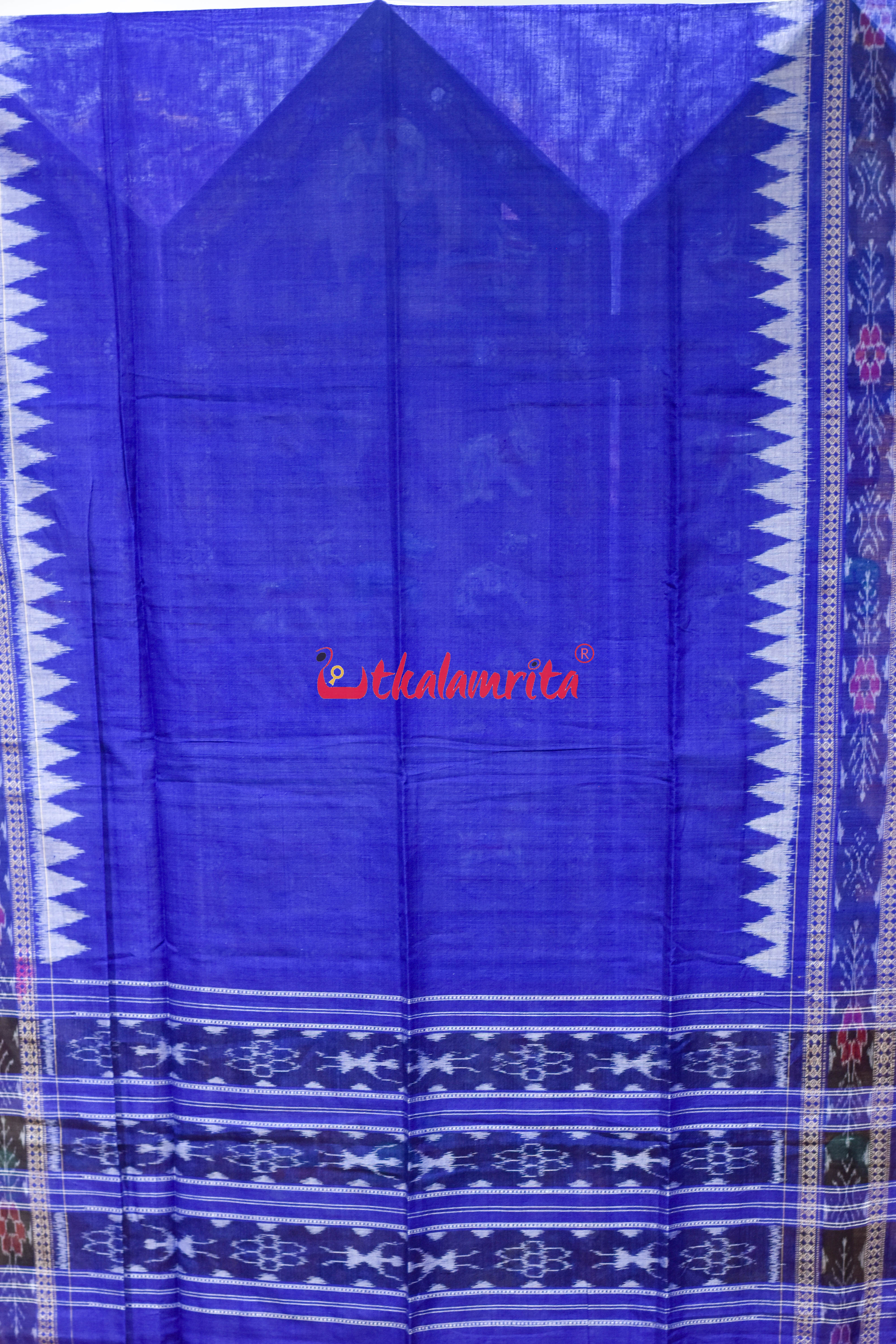 Navy Blue Flower Bandha Cotton (Dupatta)