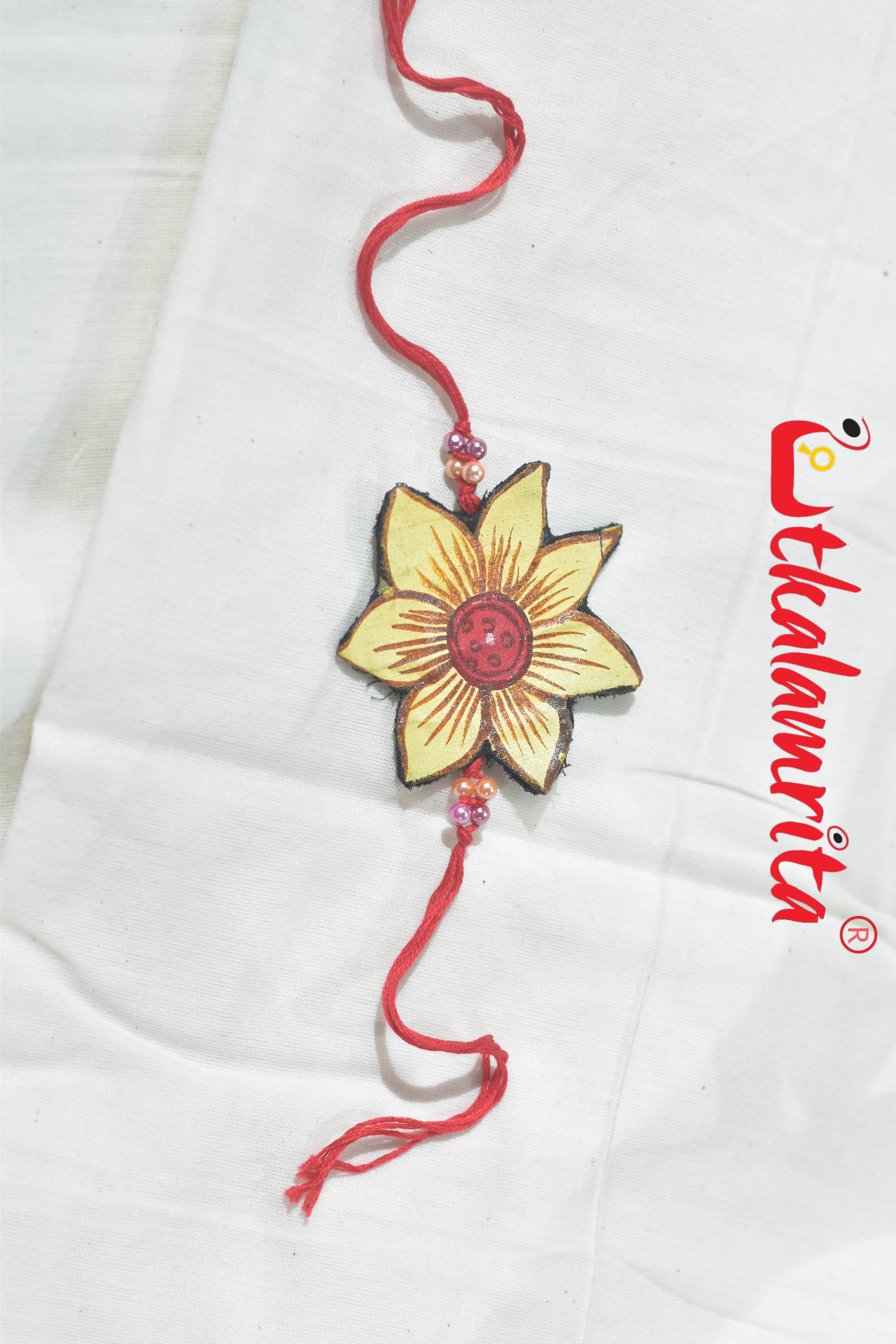 Mustard Flower Pattachitra (Ikat Rakhi)