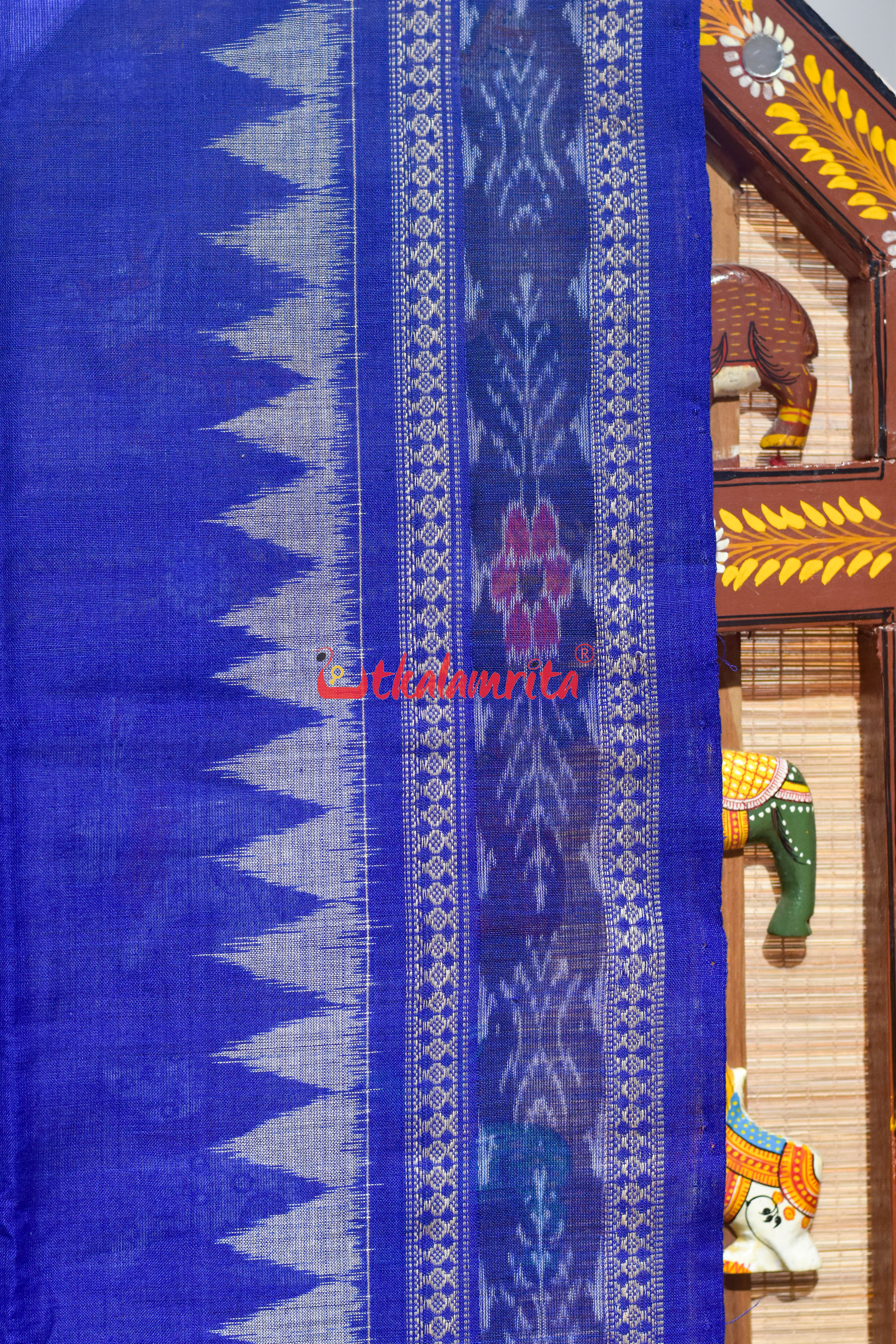 Navy Blue Flower Bandha Cotton (Dupatta)