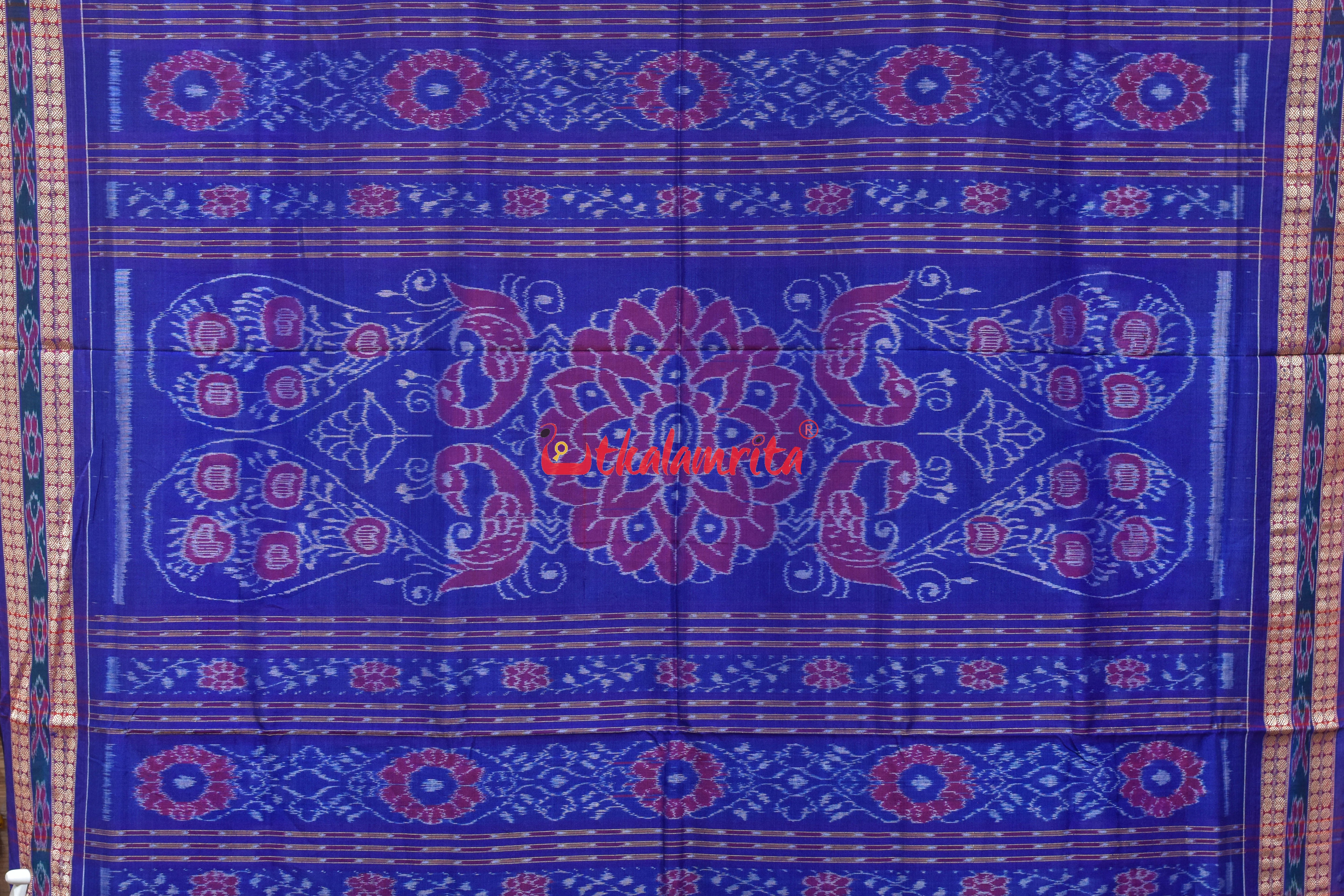 Brown Peacock Pasapali Scot Border Cotton Saree