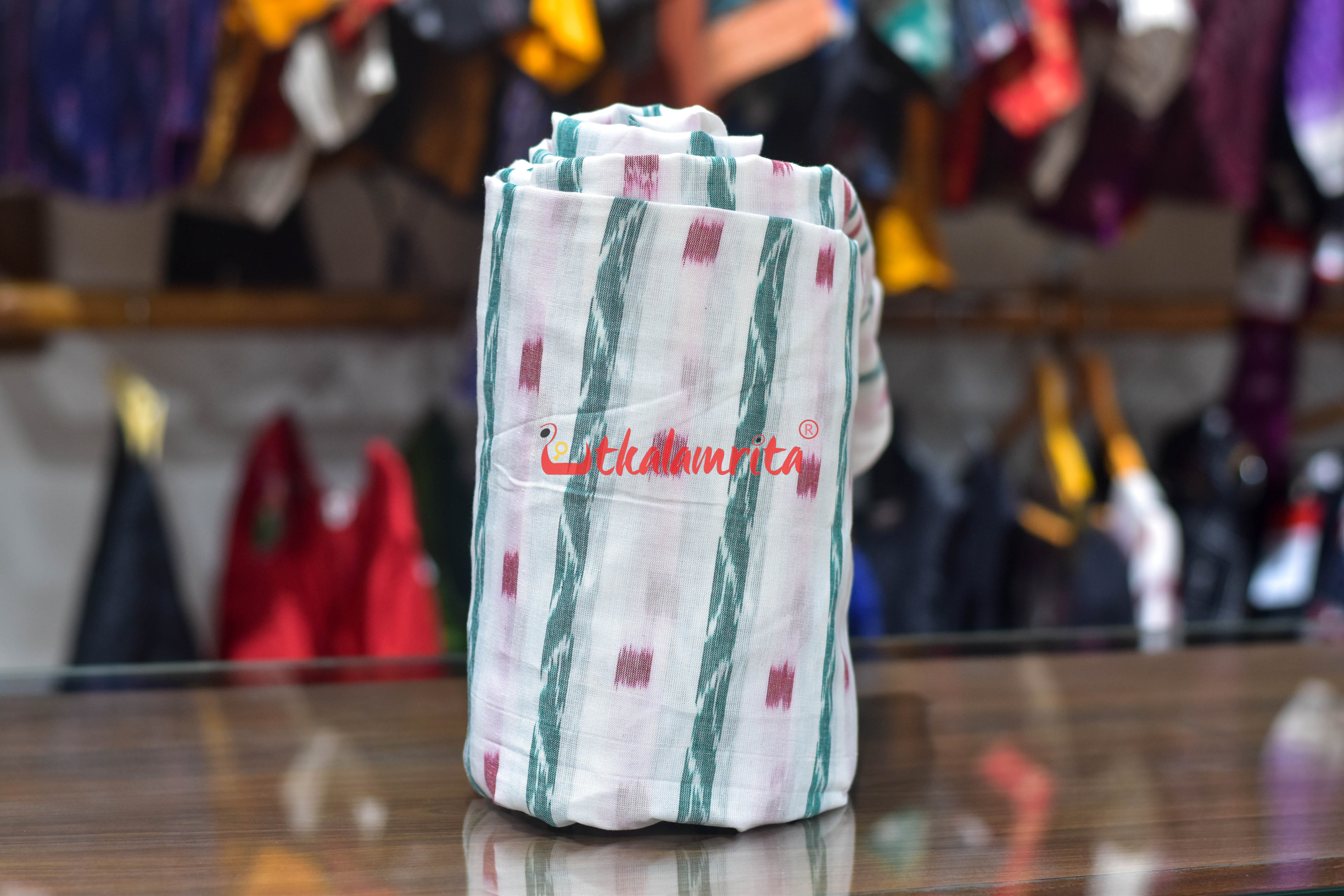 White Red Dots and Lata (Fabric)