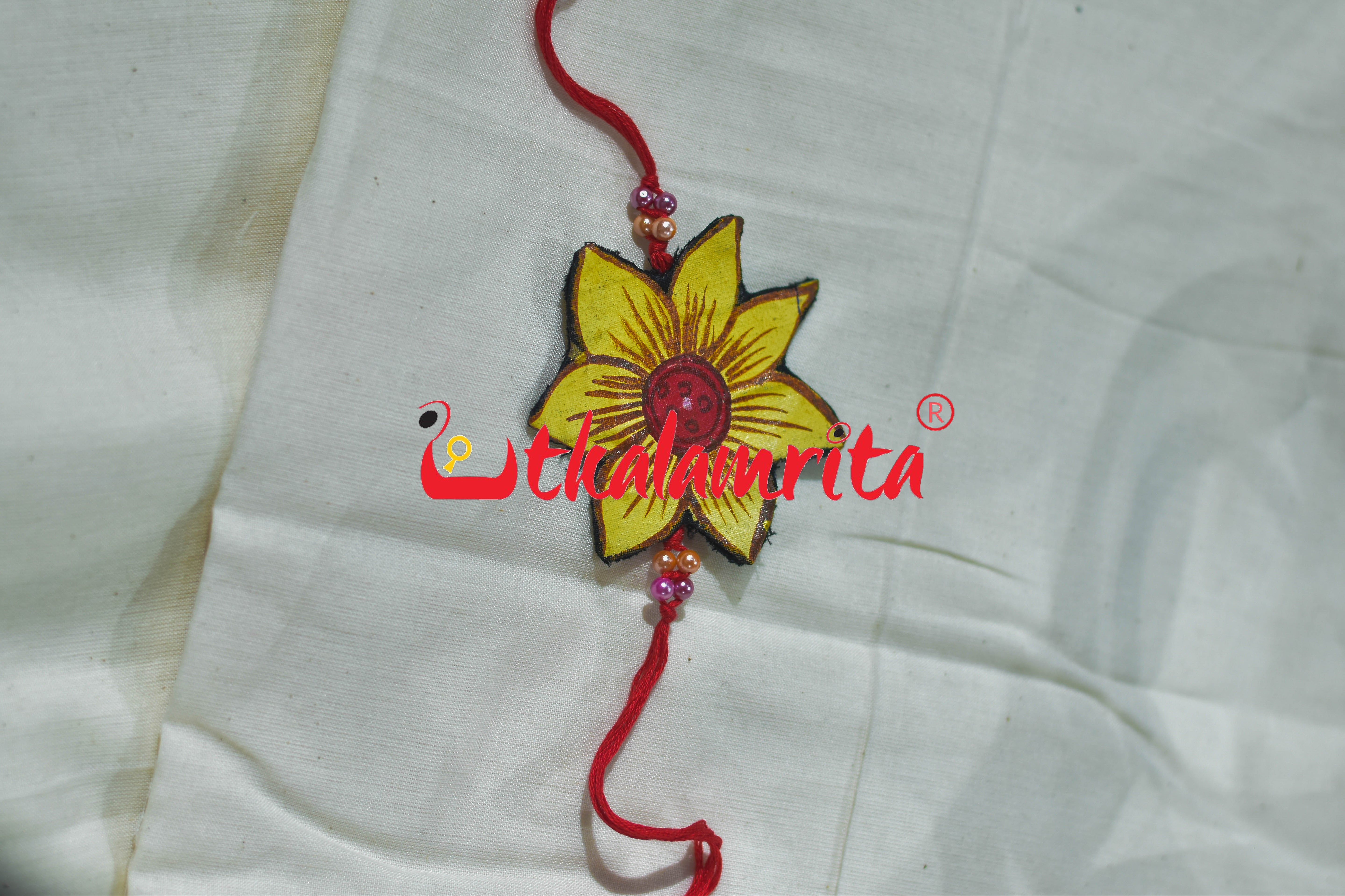 Mustard Flower Pattachitra (Ikat Rakhi)