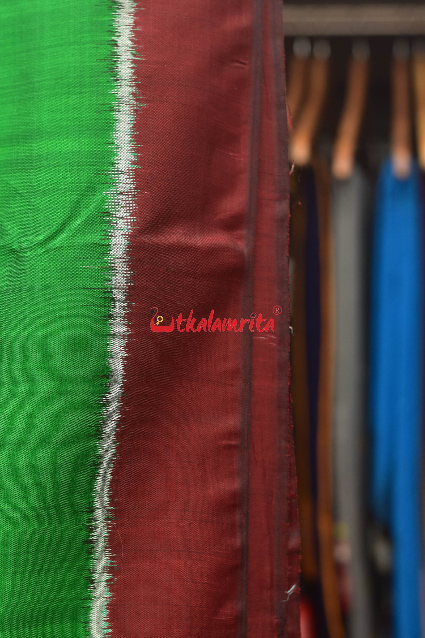 Green Boita Khandua Silk Saree