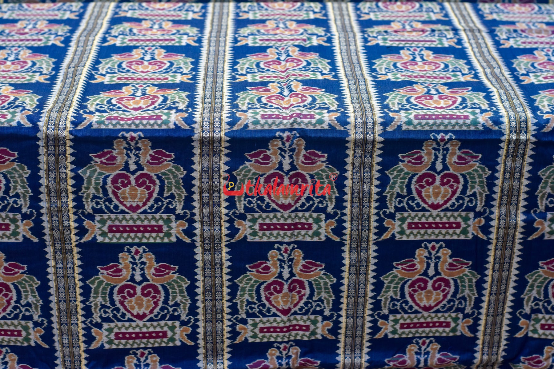 Singhasan Blue Sambalpuri Cotton (Fabric)