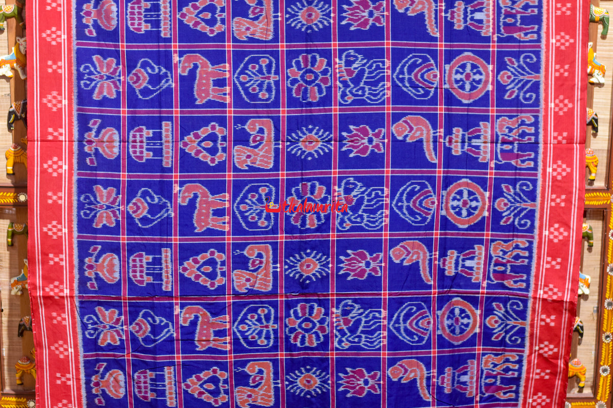 Bluish Red Pasapali Border Nabakothi Cotton Saree